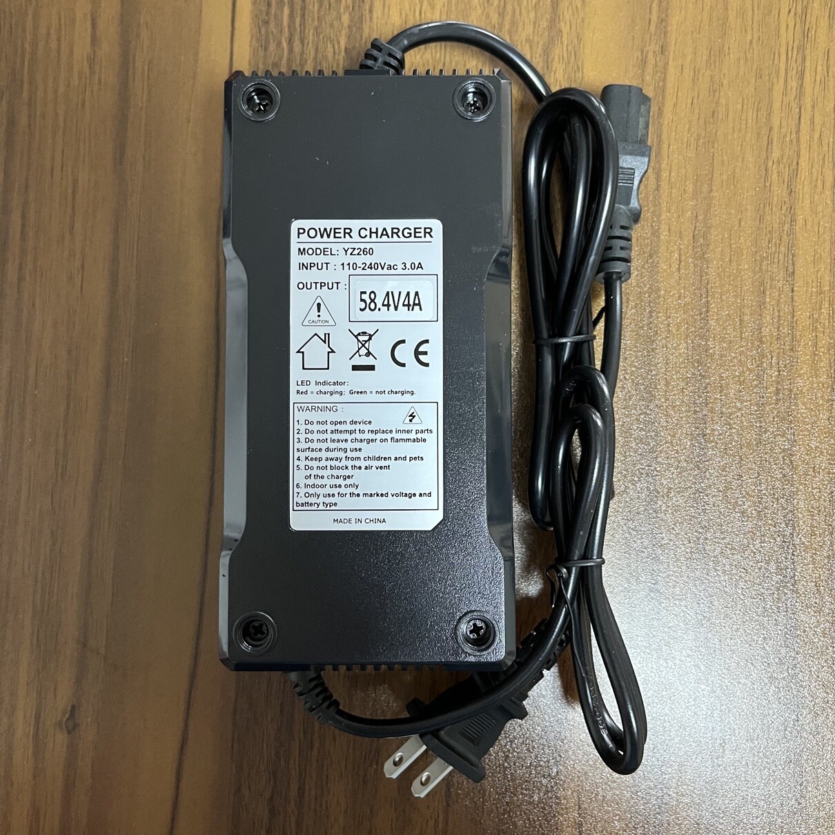58.4V 4A For 16S 48V LiFePO4 Ebike Battery Pack Electric Bicycle 110/220