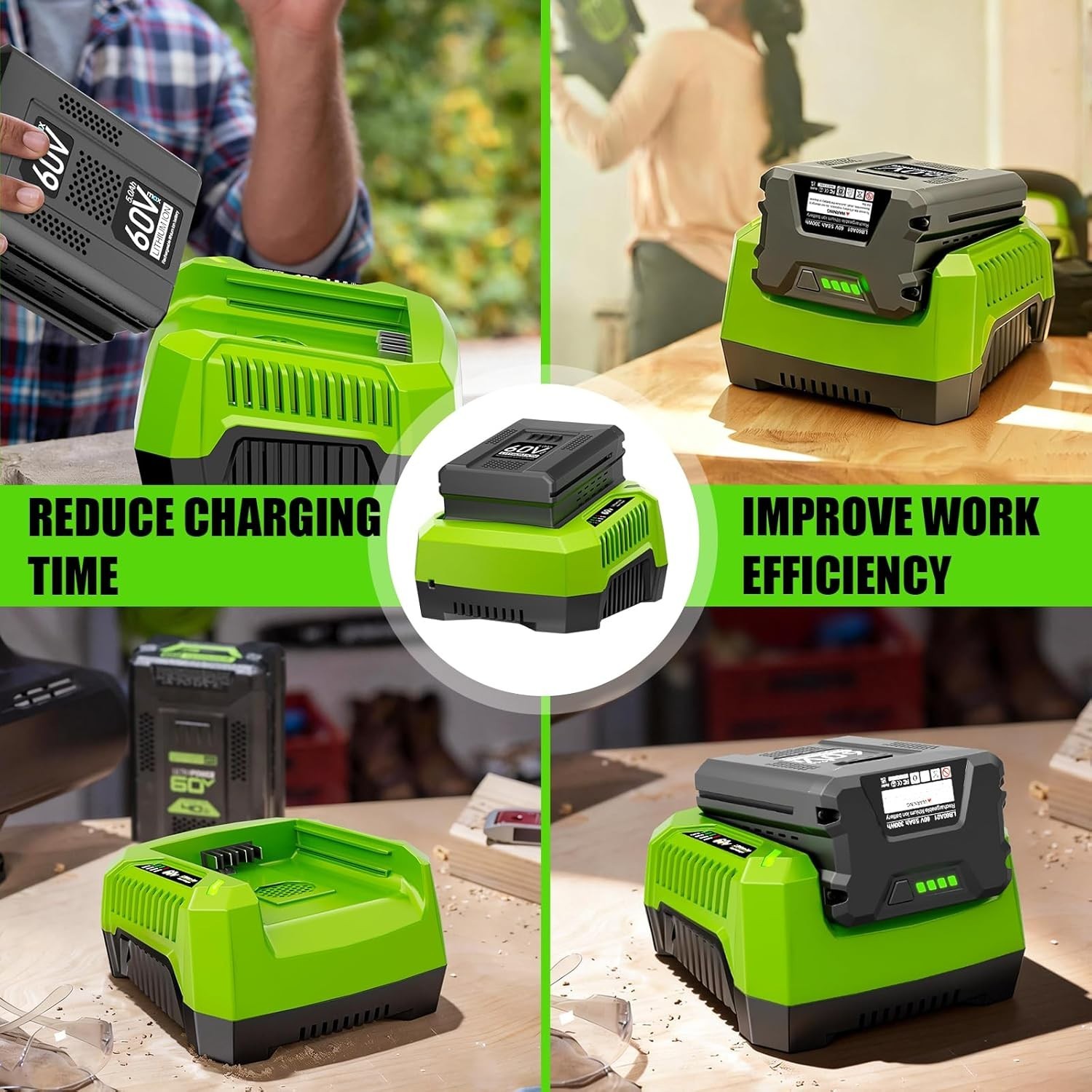 6.0A Rapid Charger for 60V Battery CH60R00 2936902 Compatible Replacement