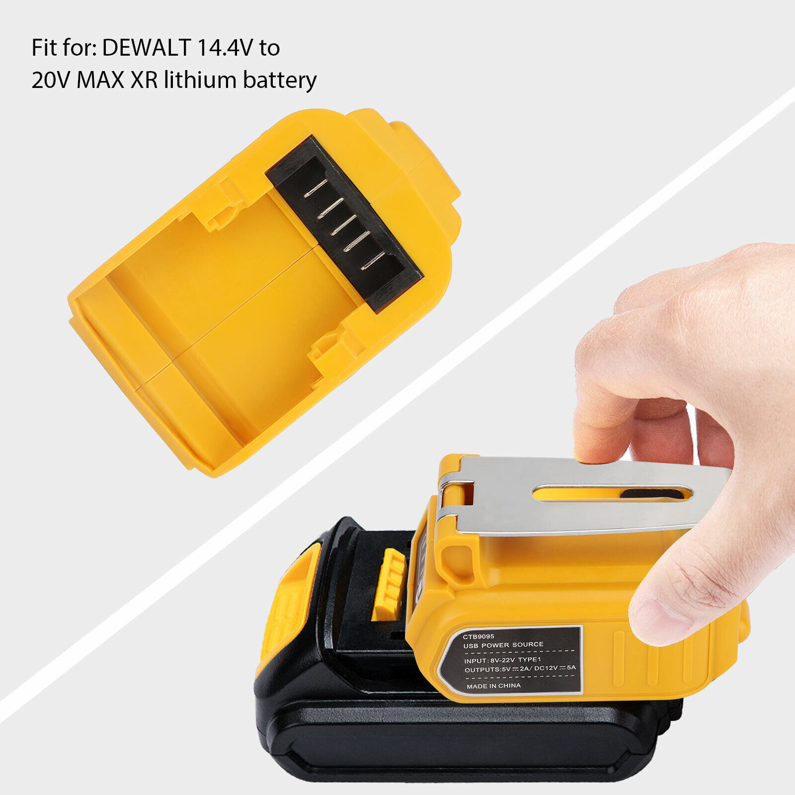 Battery Charger Adapter Power Source Converter for Dewalts DCB180 DCB205 18V US