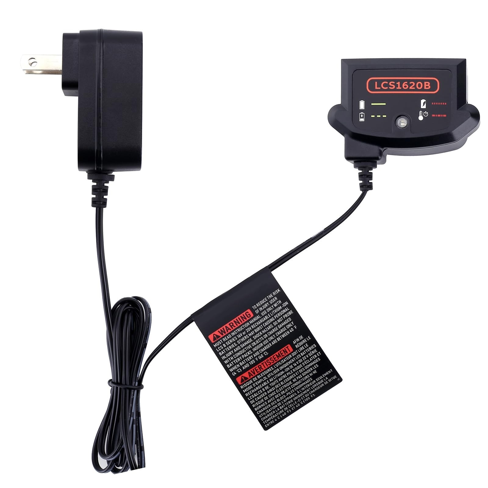 20V Lithium Battery Charger Compatible with Black & Decker 12V/20V Batteries