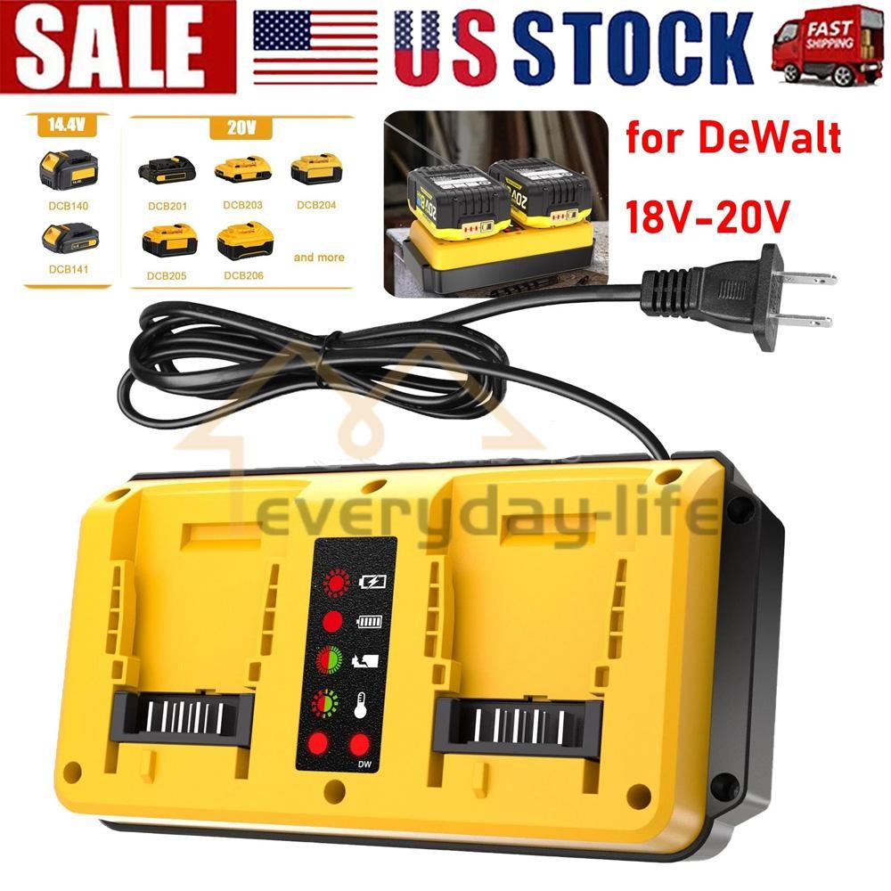 Dual Ports 90W Fast Charger for DeWalt 18V-20V MAX Lithium Battery DCB203 DCB204