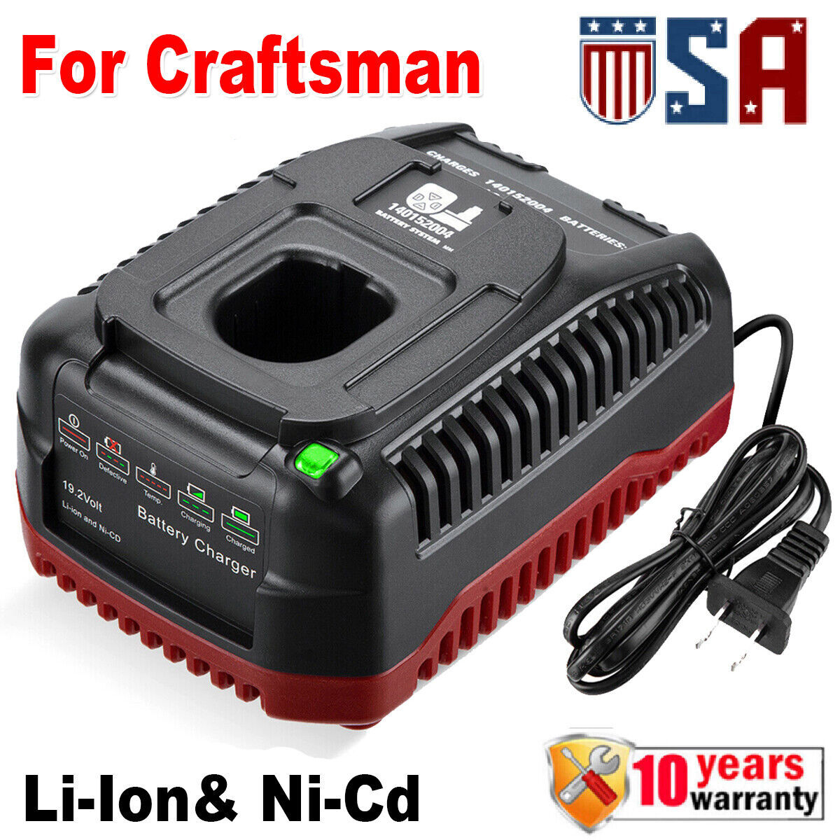 2Pack 8.0Ah for Craftsman 19.2V Lithium XCP Battery C3 DieHard 11375 / Charger
