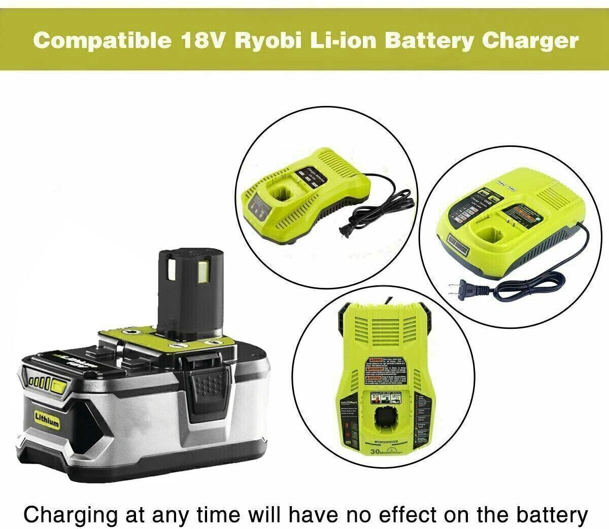 For RYOBI P108 18V One Plus High Capacity Battery 18 Volt Lithium-Ion 6Ah/12AH