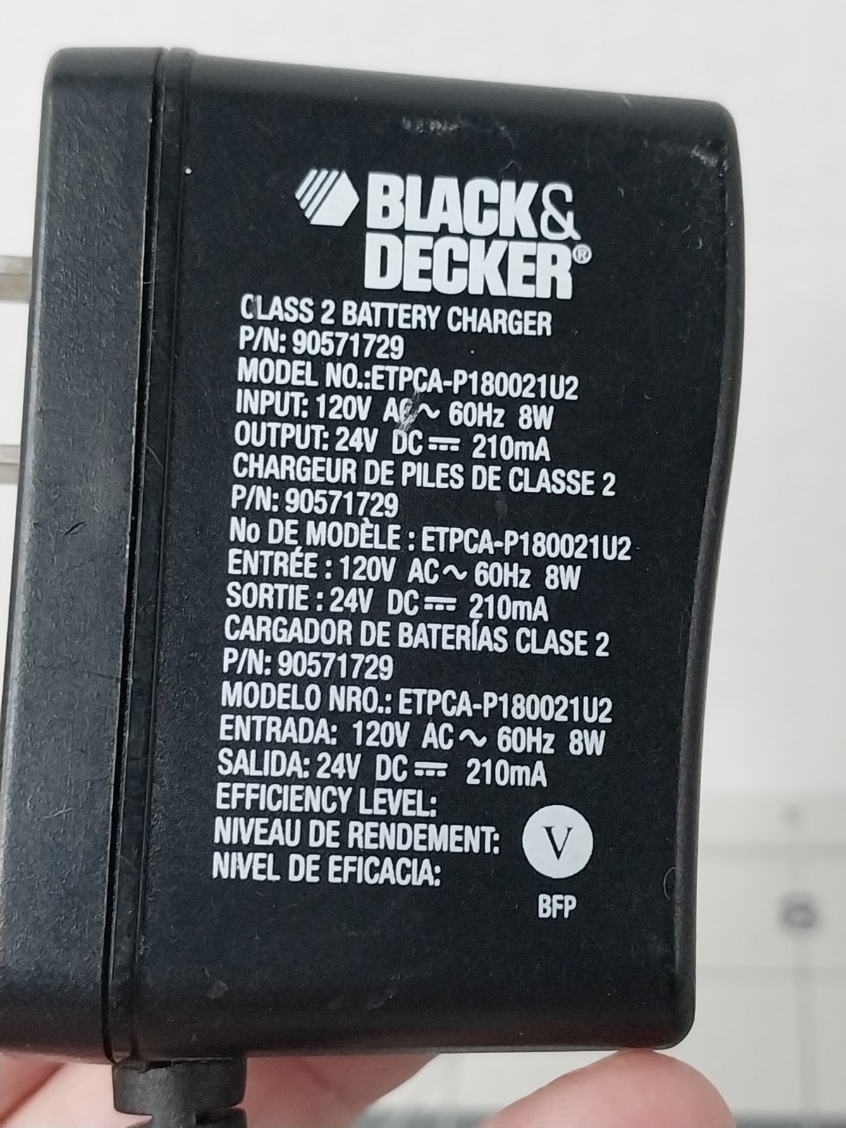 Genuine☆ OEM Black & Decker 9.6-18V Battery Charger ETPCA-P180021U2 P/N 90592363