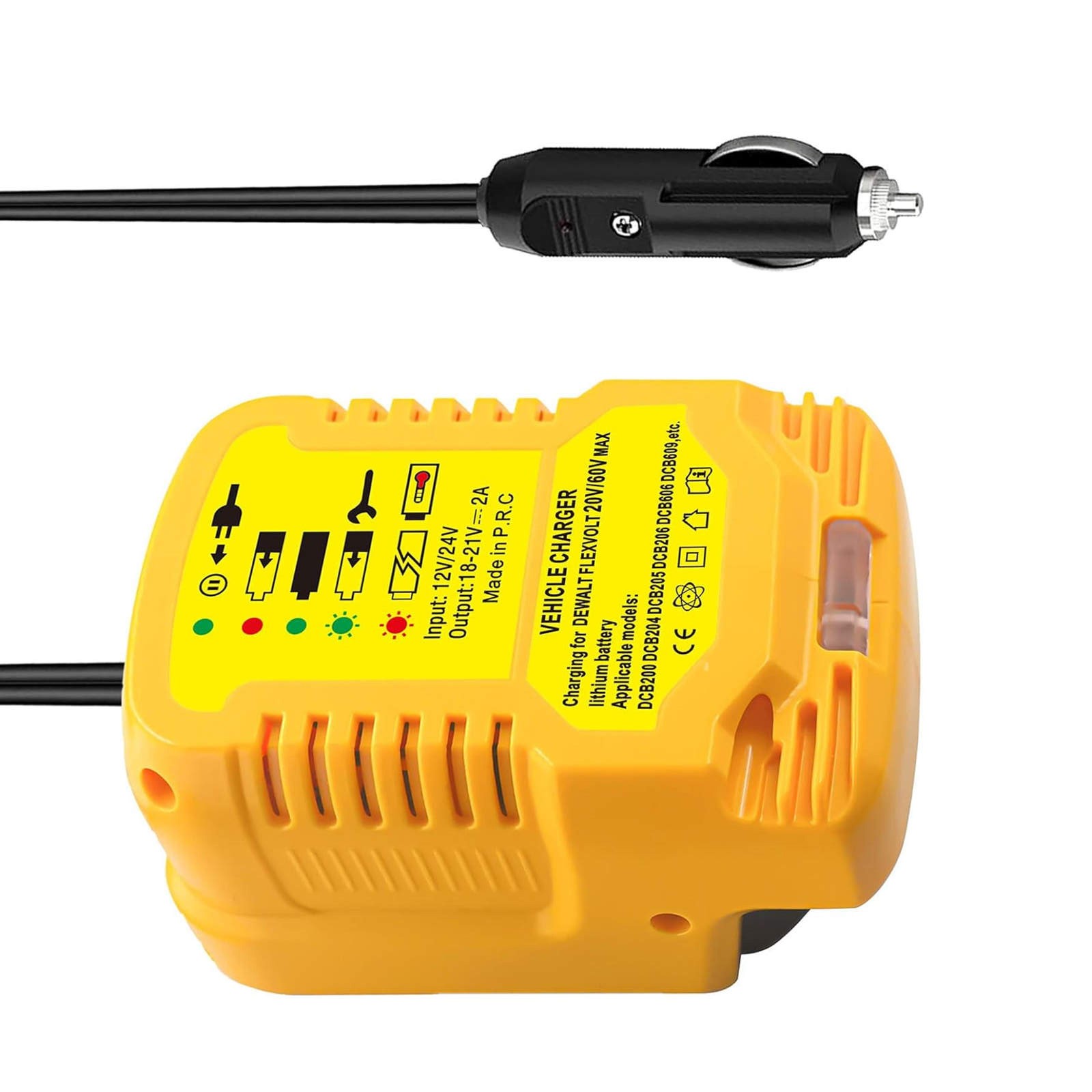 For DeWalt 18V 20V MAX Li-ion Battery Car Charger Compact Design w LED Status
