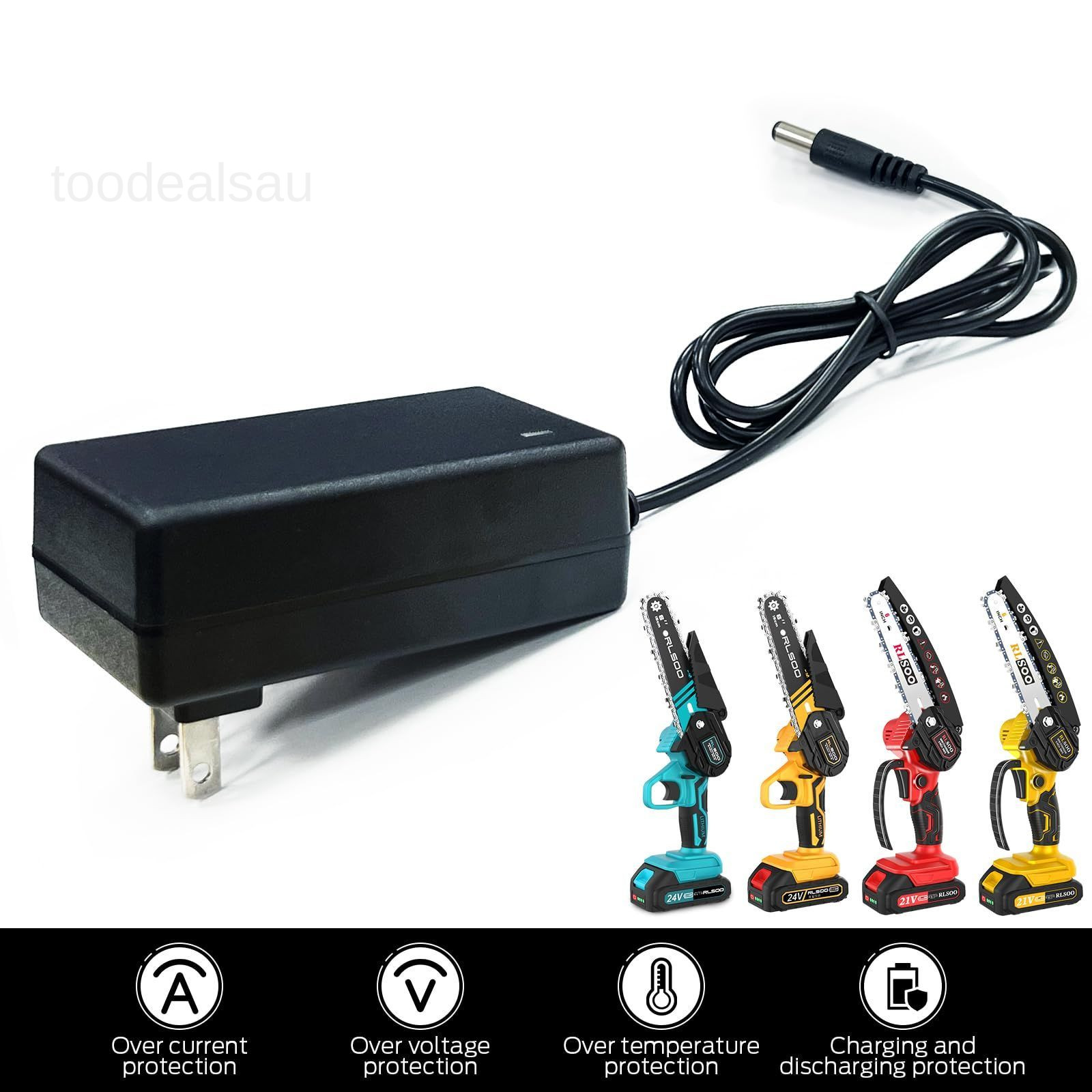 Battery Charger for 4Inch & 6Inch Mini Chainsaw, Lithium (Black)
