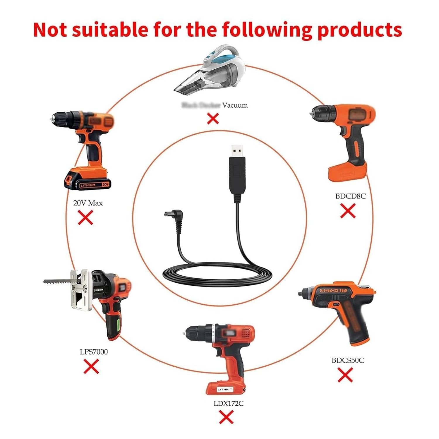 MEROM Charger Cord for Black and Decker LI3100 BDCS40G BDCS20C GSL35 Cordless Sc