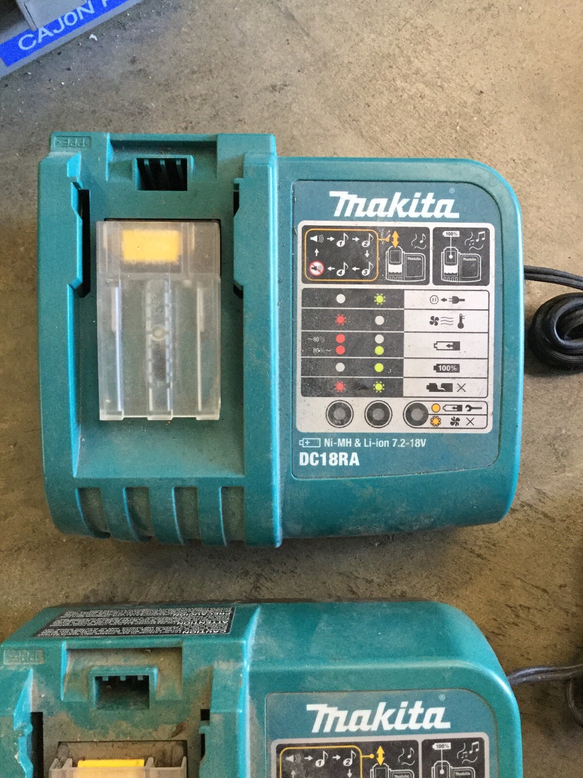 2 MAKITA DC18RA 110V, 7.2 – 18V NI-MH – LI-ION BATTERY FAST CHARGERS