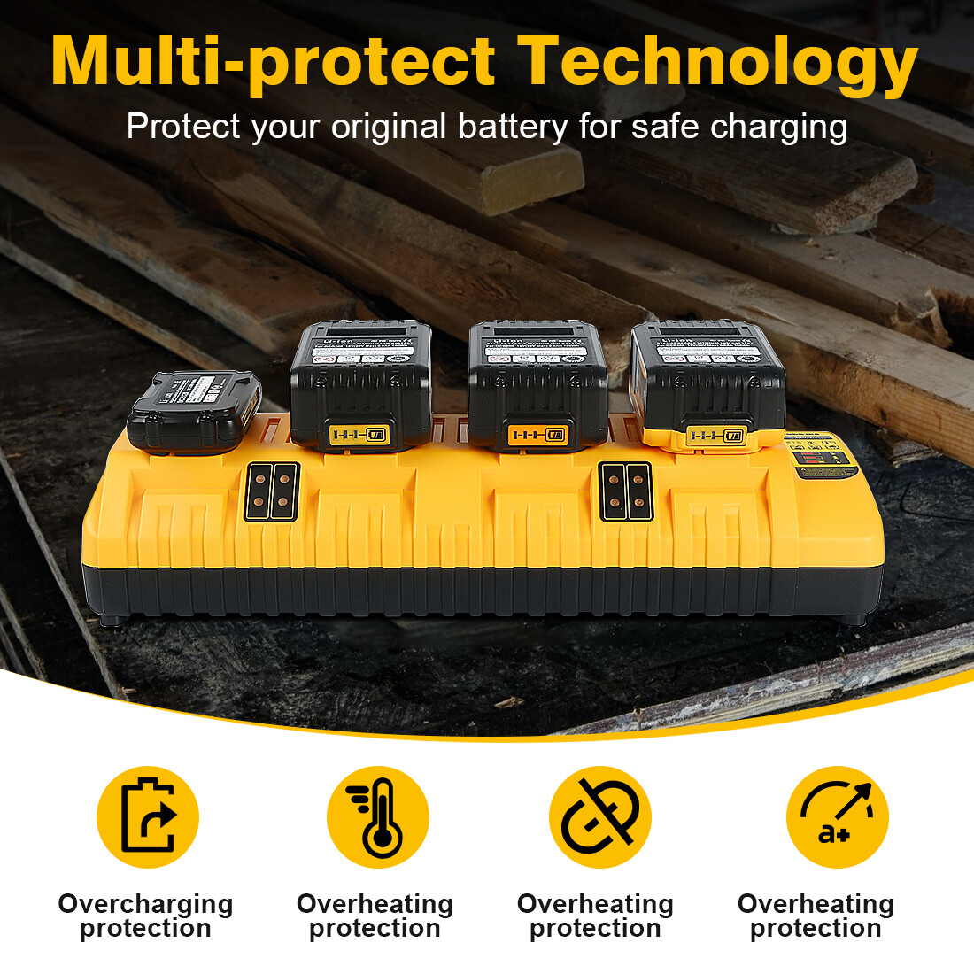 For DeWALT DCB104 20V Multiport Li-Ion Battery Rapid Charger Lithium XR DCB205