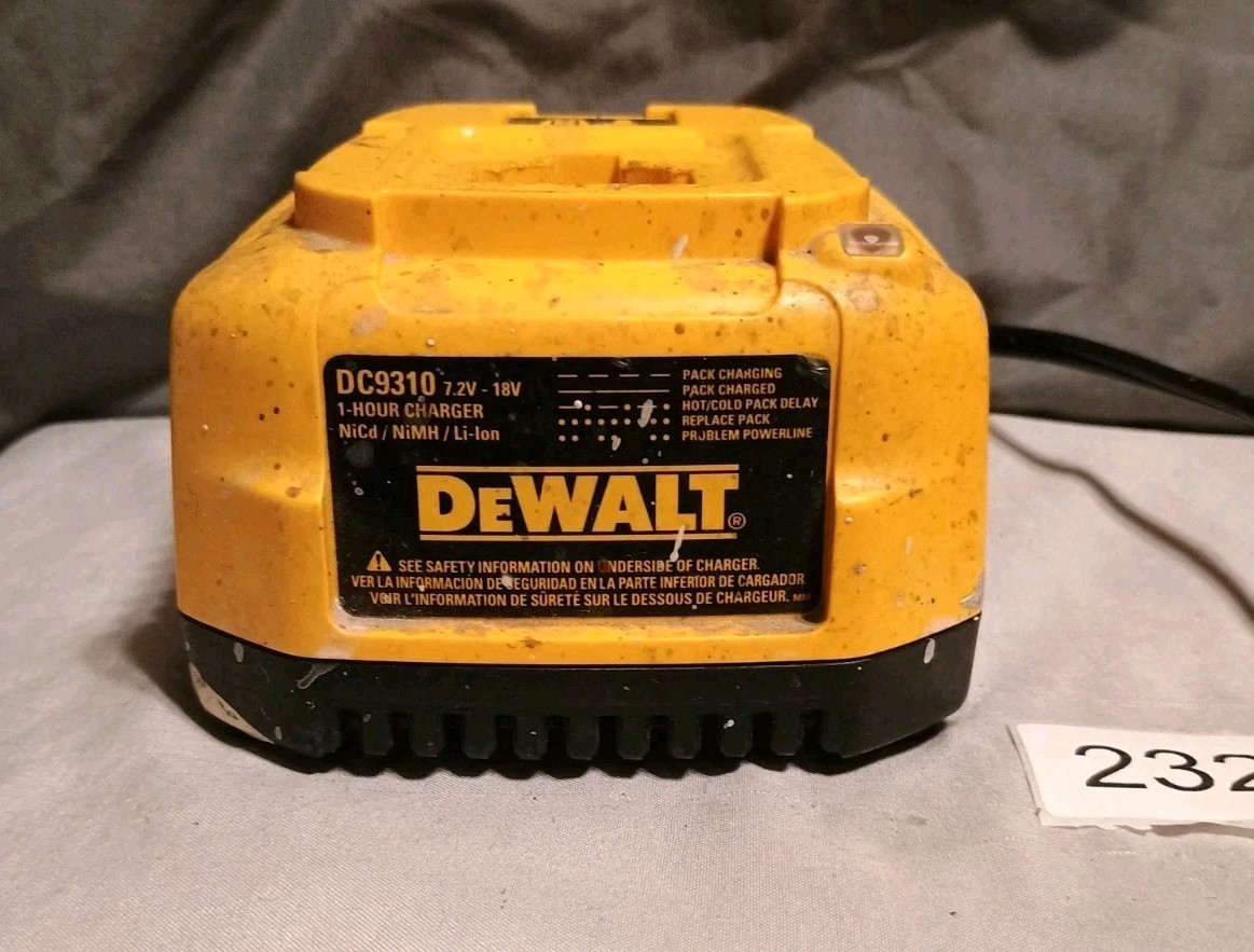 Dewalt Tool Battery Charger DC9310 Yellow For 7.2 To 18v Batteries Speed Charger