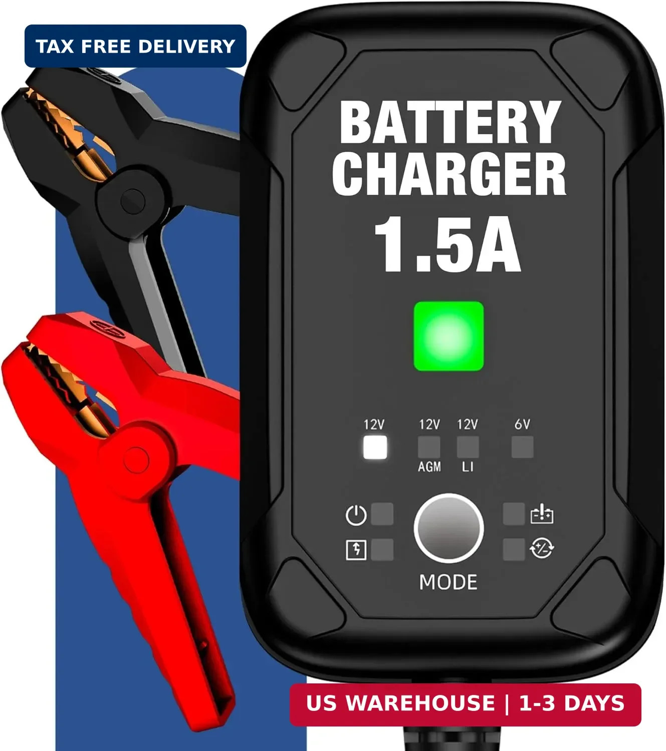 1.5A 6V 12V Car Battery Charger Automatic Maintainer Desulfator AGM GEL LiFePO4