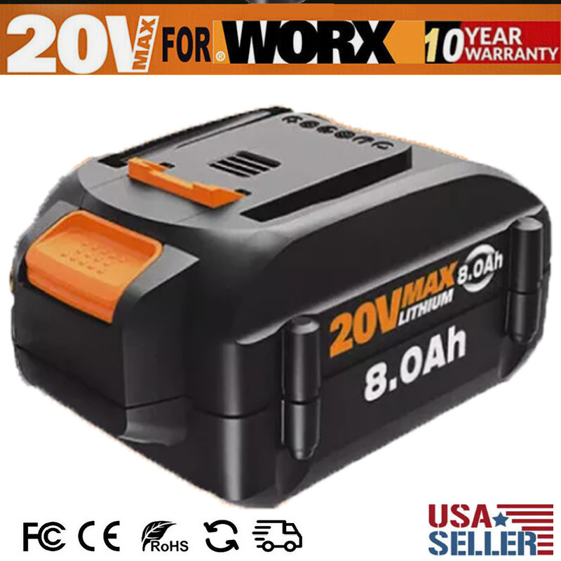 WA3520 For WORX 8.0Ah 20V MAX Extend Battery WA3525 WA3575 Lithium 8000mAh Tools