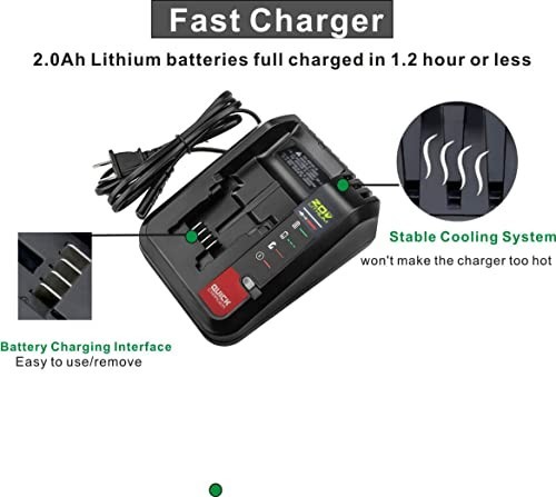 20V Lithium Battery Fast Charger for Black & Decker, Porter Cable – Quick Charge