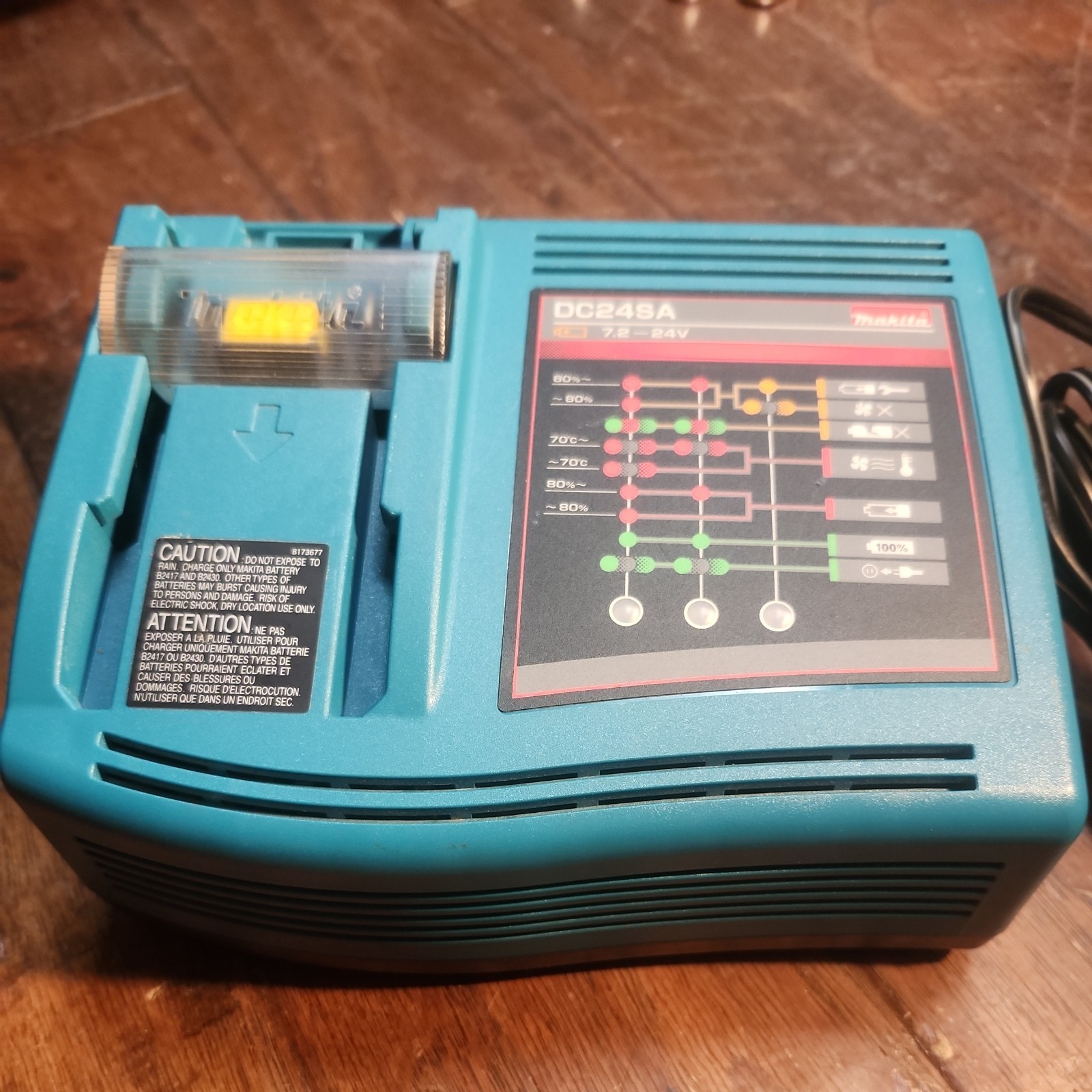 Makita High Capacity Battery Charger DC24SA 7.2-24V Nice Shape 120V 135W 50-60Hz
