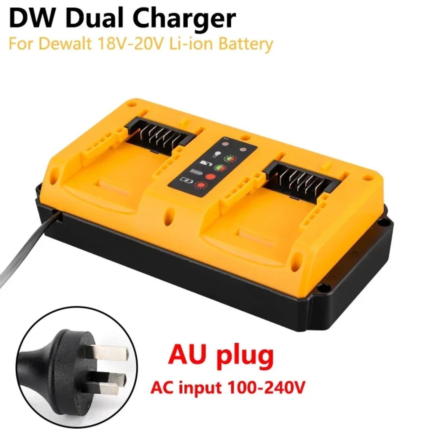 90W Fast Charger for DeWalt 20V Battery Charger Dual Port DCB207 DCB206 DCB204