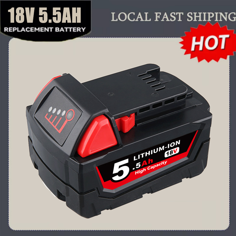 Battery For Milwaukee for M18 18V 5.5AH Extended Lithium 48-11-1890
