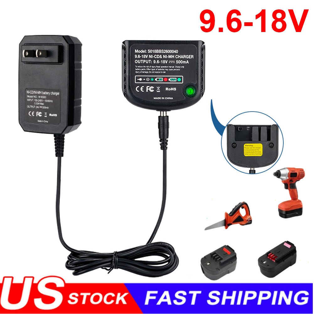 NiCad & NiMh Battery Charger for Black & Decker 9.6V-18V HPB18 HPB18-OPE Charger