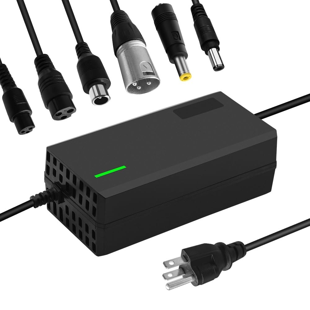 58.8V 3A Charger with 6-in-1 Plug for 52V Lithium Batteries – Car, Truck, Lawn M