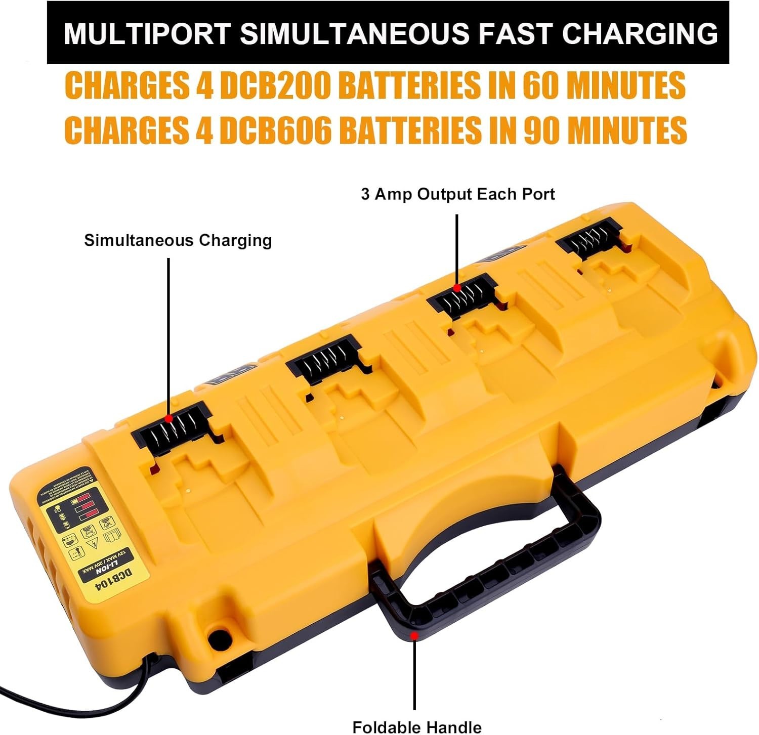Dewalt DCB104 20V Max 4 Port Rapid Battery Charger Compatible Charger