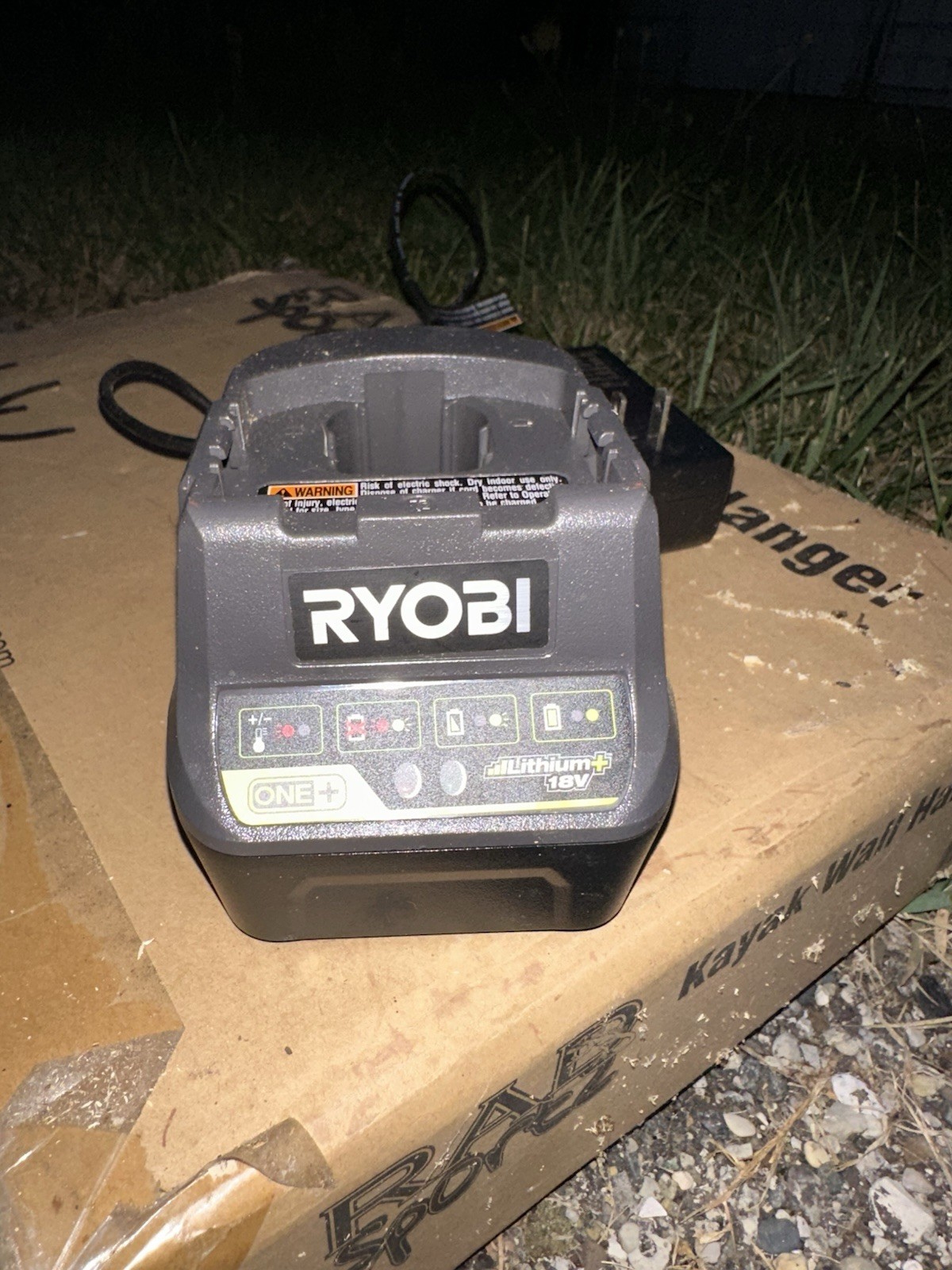 Ryobi ONE+ 18V Lithium+ Battery Charger P118B w/ Power Adapter, Gray