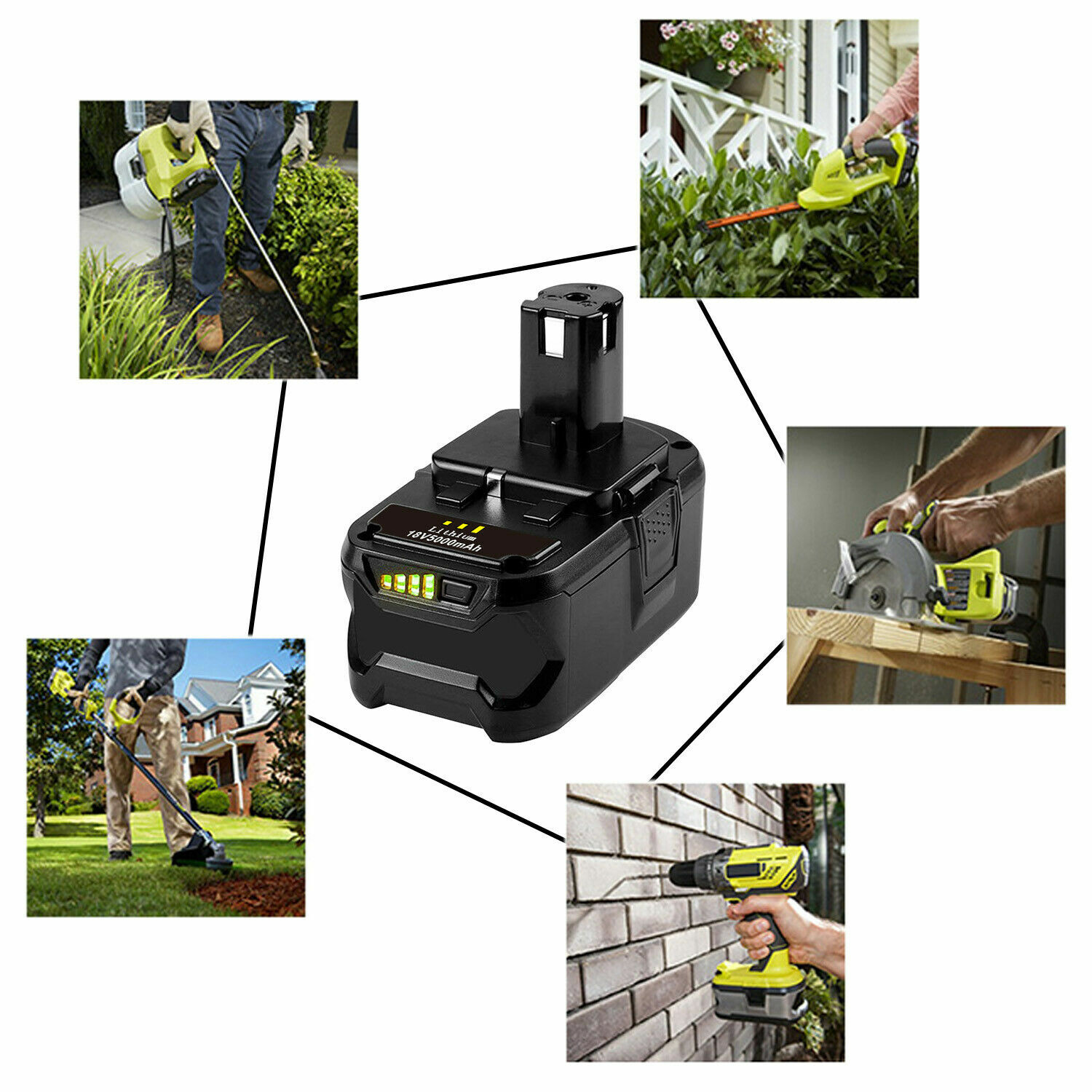 For RYOBI P108 18V One+ Plus High Capacity Battery 18Volt Lithium-Ion P109 P107