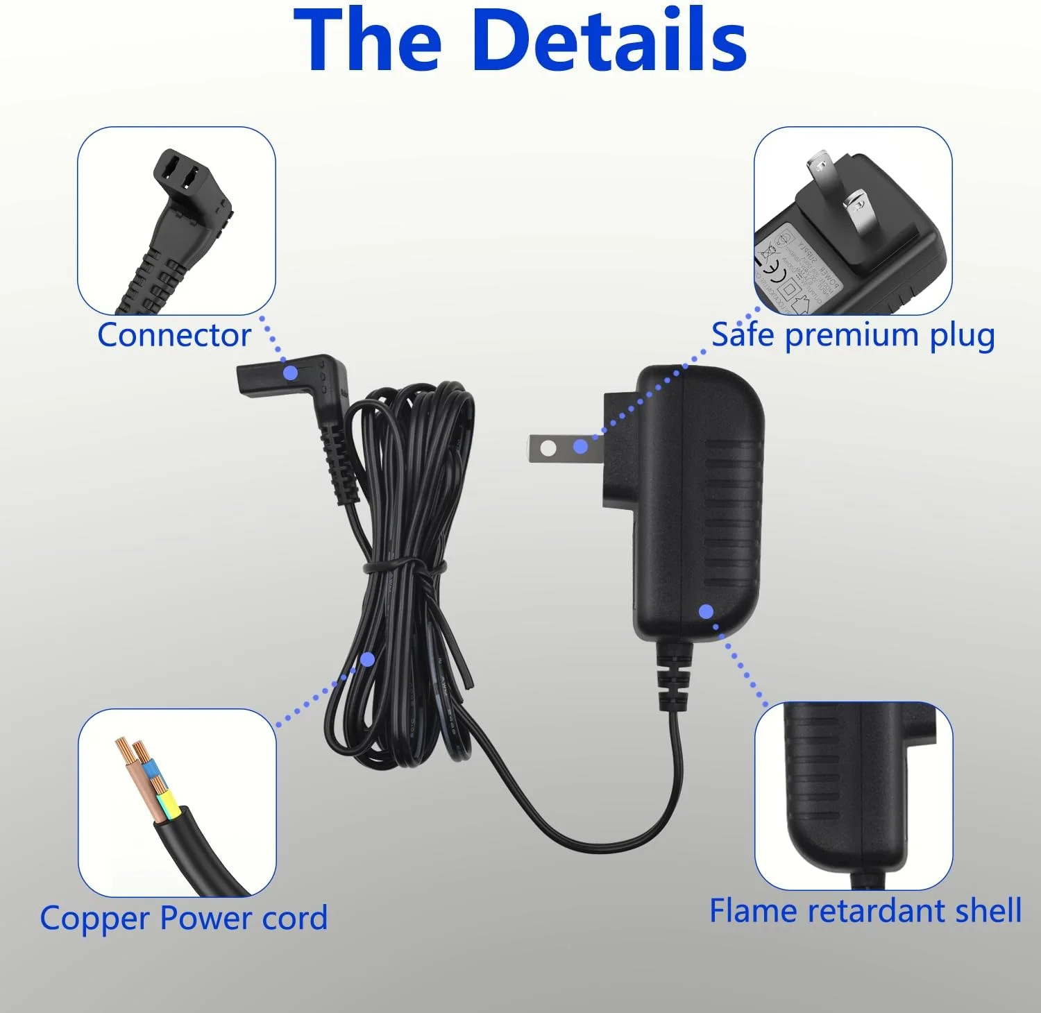 Power Adapter Charger for Wahl SS2L, WSS3L, Replacement Charger for Wahl Trimmer