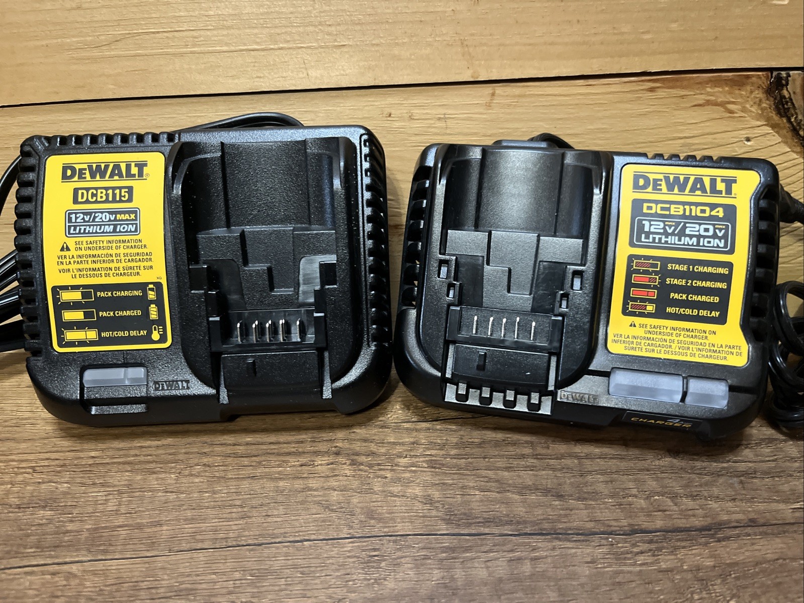 Dewalt DCB1104, 12V/20V Lithium Ion Battery Charger (Lot of 2), Dcb115 Oem Orig