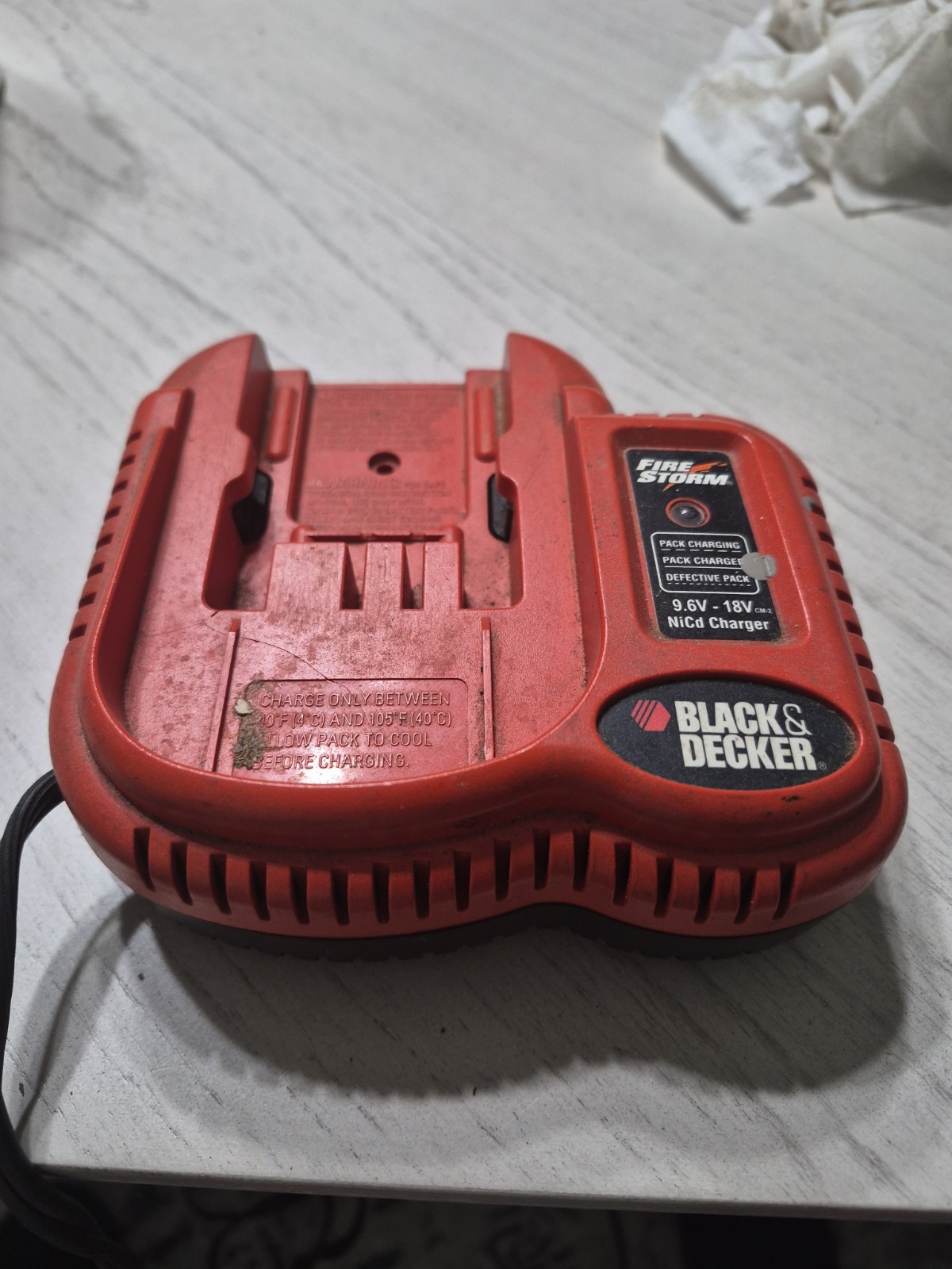Black & Decker FSMVC FireStorm 9.6v-18v NiCf Battery Charger