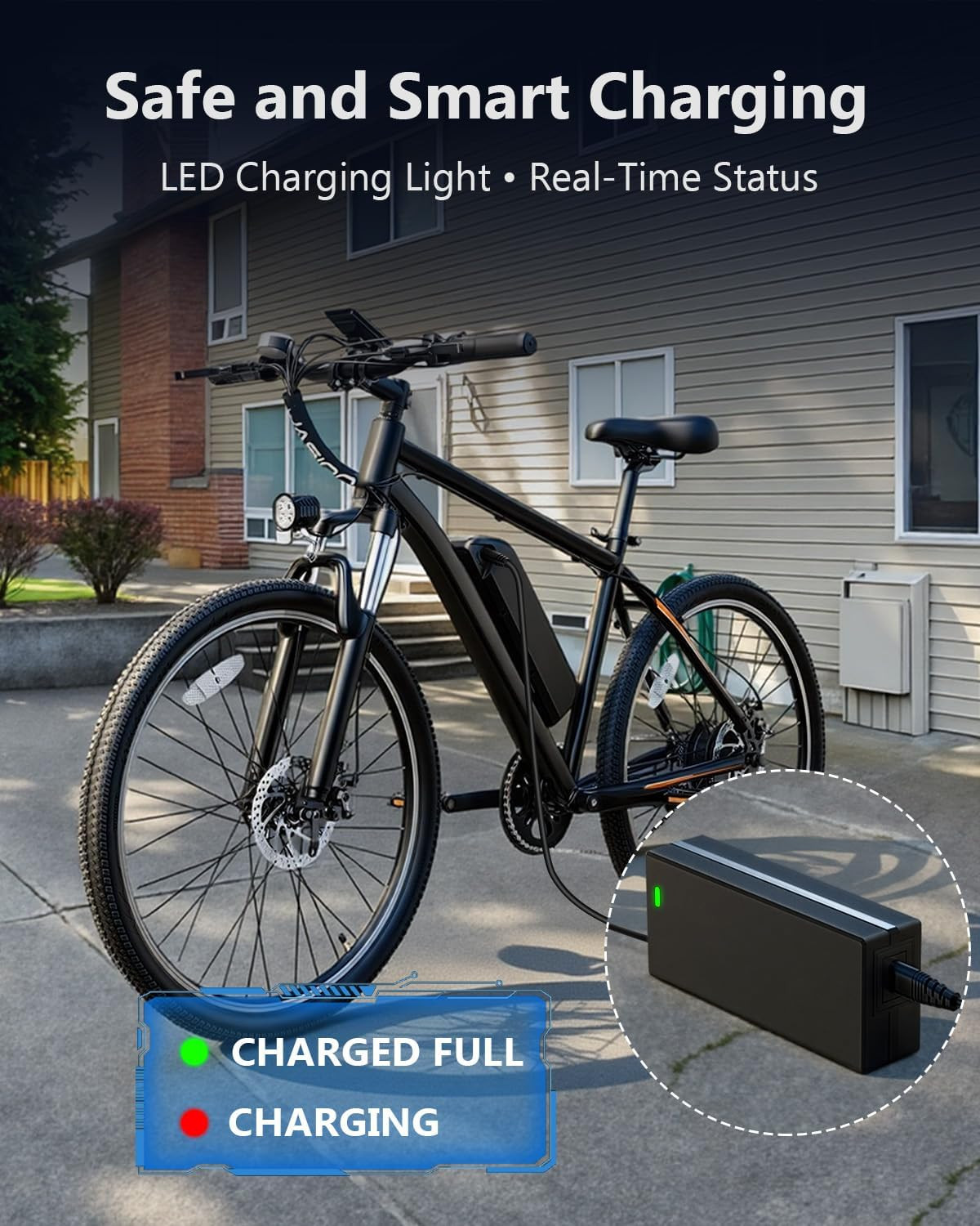 48V Lithium Battery Charger – UL Certified 54.6V 2A Fast Charger for Electric Bi