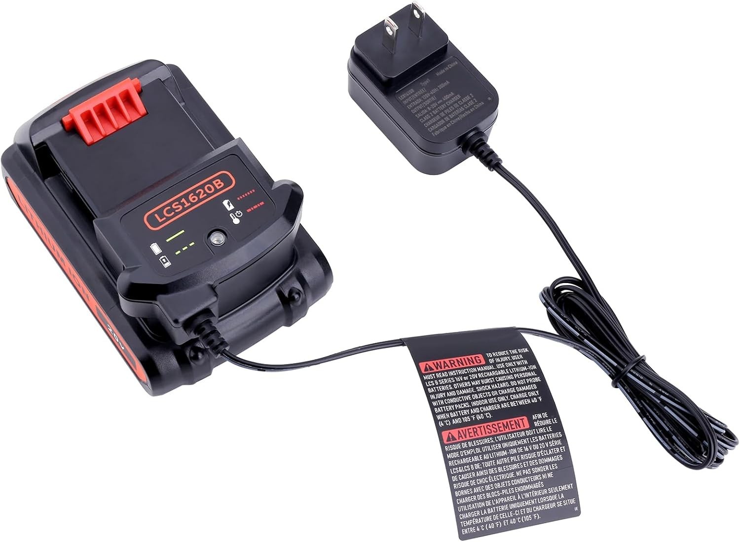 LCS1620B Charger Compatible with Black and Decker 12V/20V Lithium Battery LBXR20