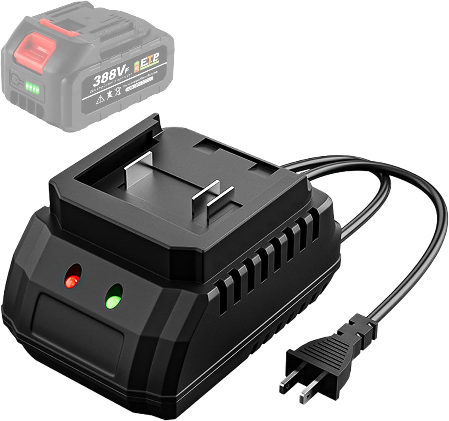 21V Battery Rapid Charger Base, Single Port Fast Charger Compatible with Makita