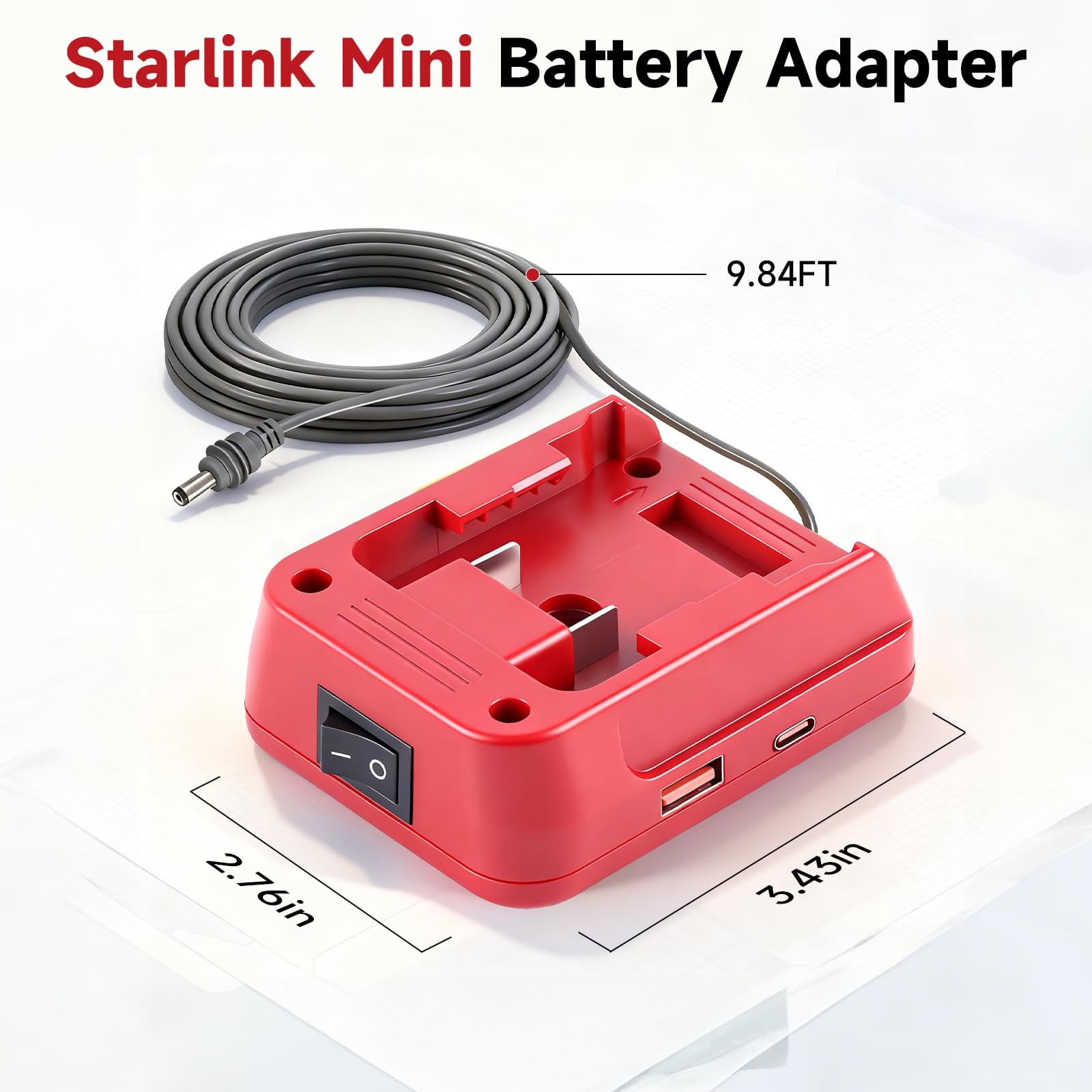 Starlink Mini Battery Adapter Compatible with Mil.waukee Batteries, Red