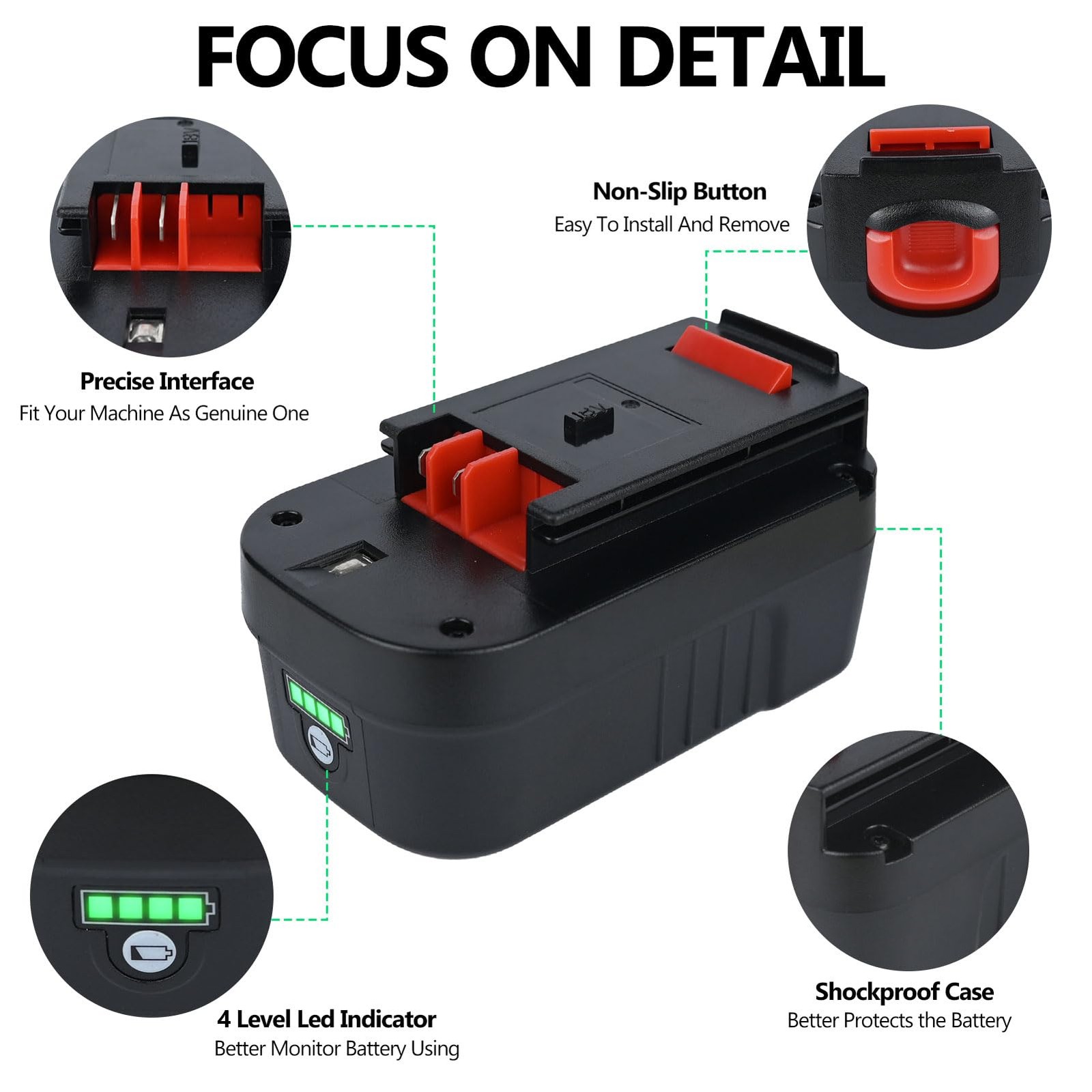 Xeanerol 18V 7.0Ah Hpb18 Lithium Battery Replacement For Black And Decker 18V