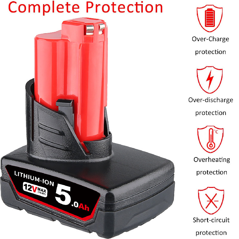 1Pack For Milwaukee 12V M12 Battery Lithium M12B6 M12B5 48-11-2460 / Charger