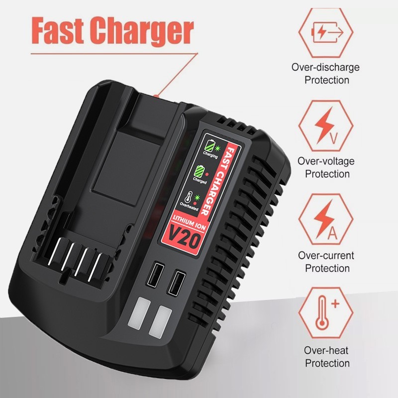 Battery Charger CMCB100 V20 V12 12V/20V MAX 20-Volt Li-Ion Tool FOR CRAFTSMAN