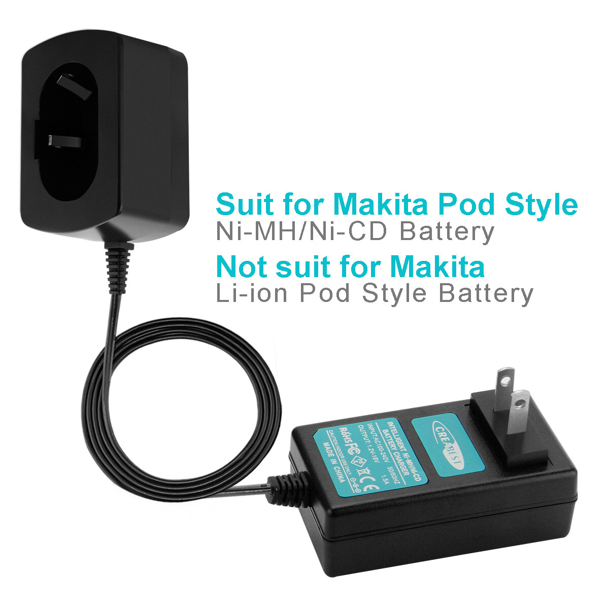7.2V-18V Ni-MH/CD Battery Charger for Makita PA18 1822 1833 1834 1835F 192827-3