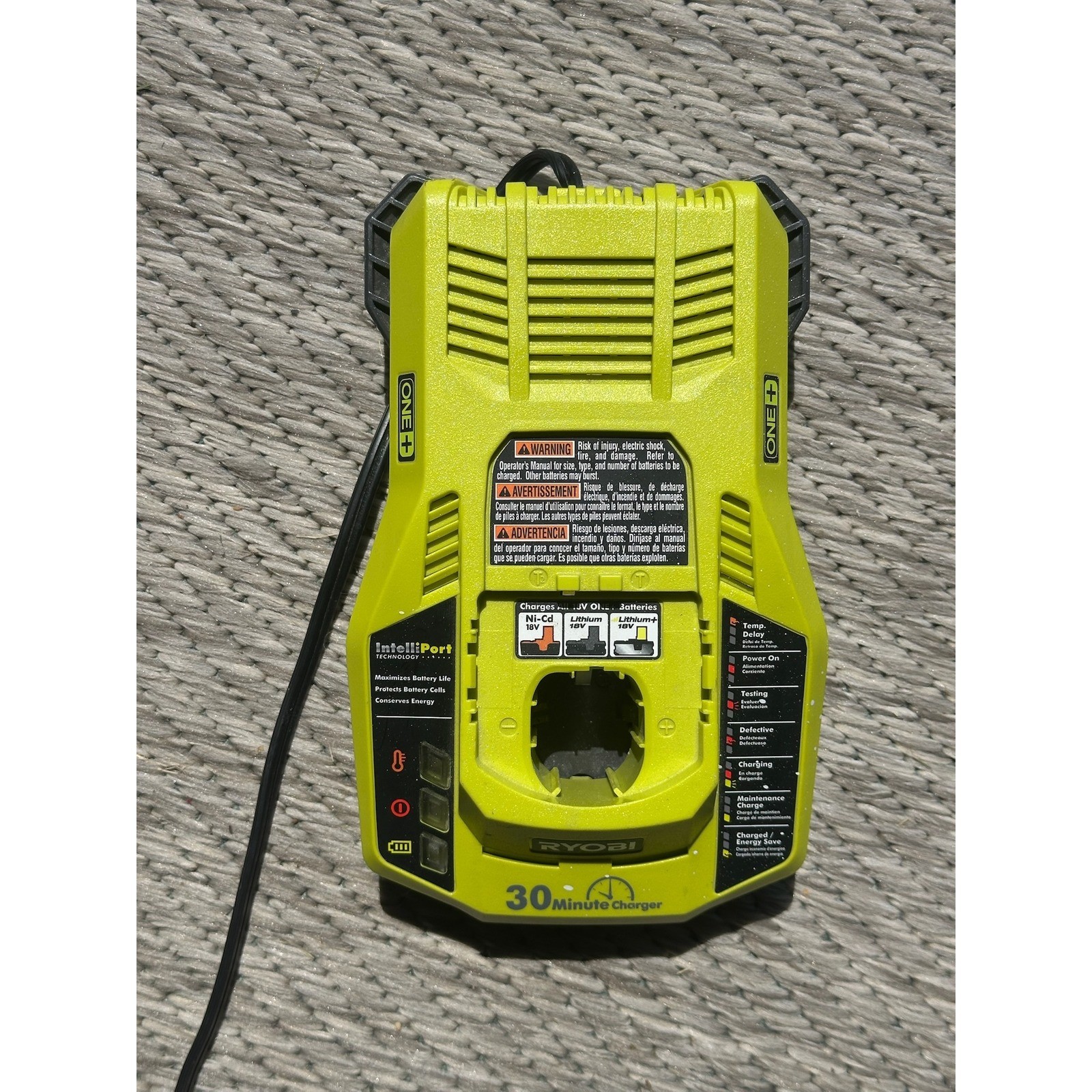 Ryobi ONE+ 18 Volt 30 Minute Battery Charger P117 P110 P111 P113 P114