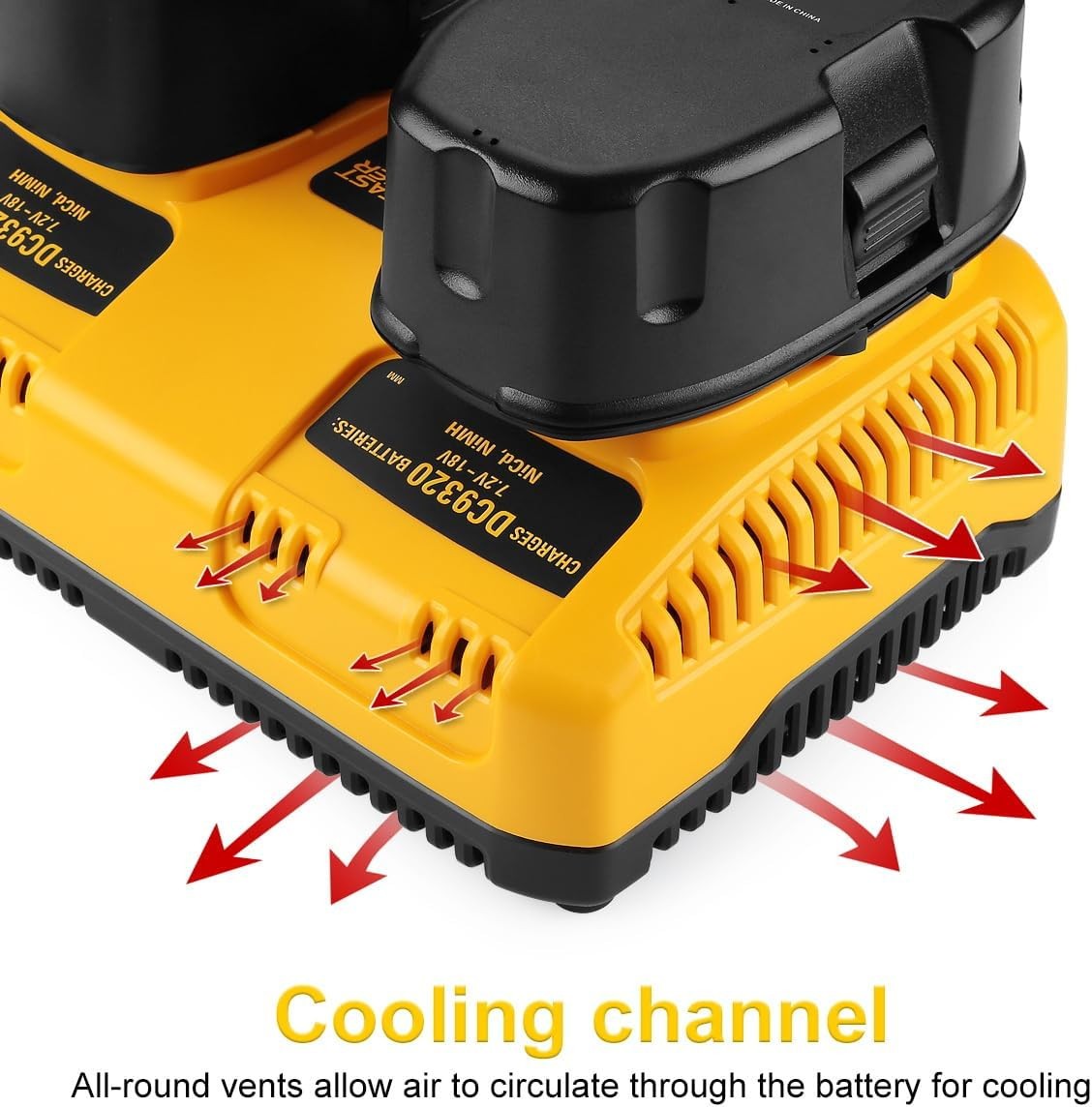 18VBattery Fast Charger Dual Port for Dewalt 18 Volt Ni-Cd Ni-MH Battery DC9096