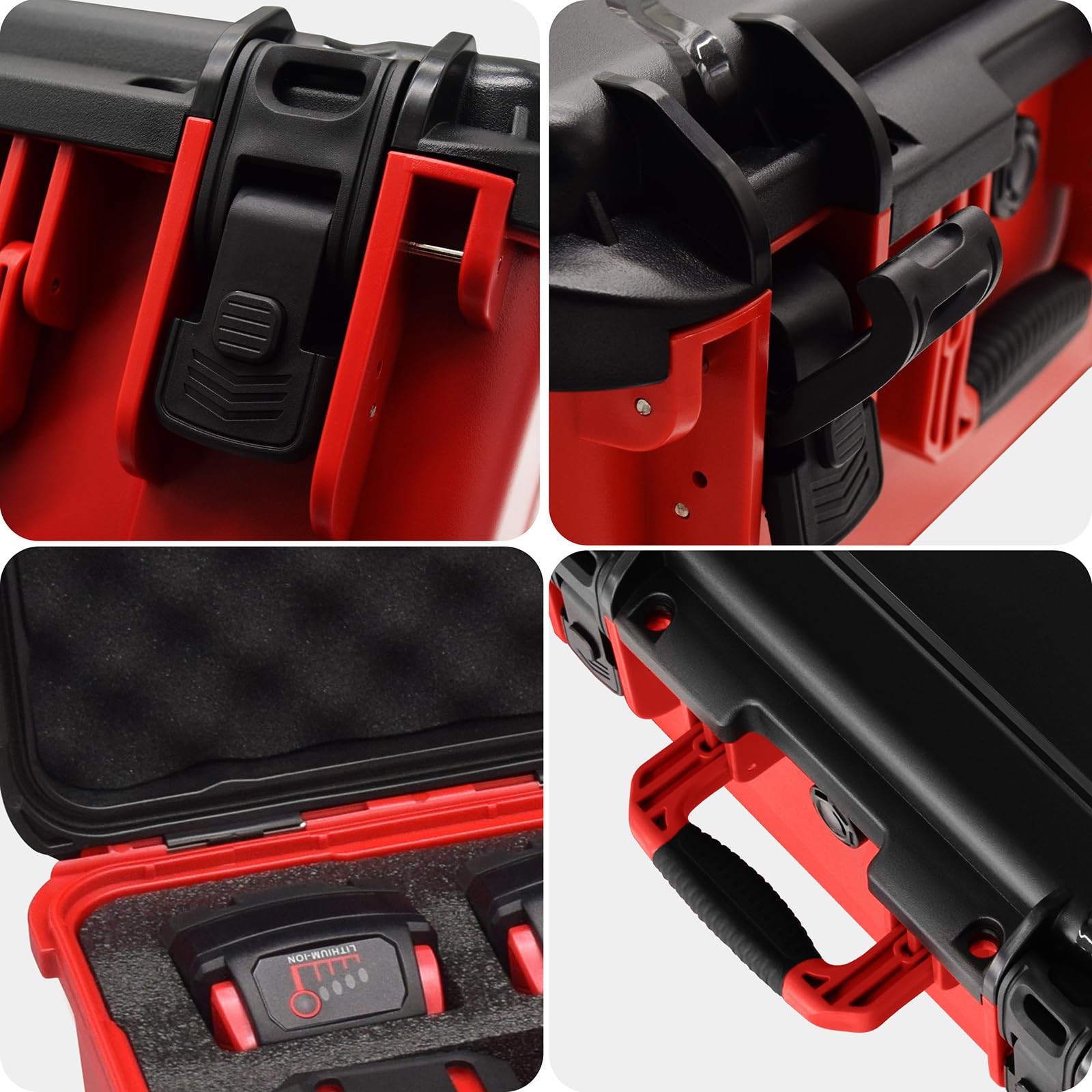 Air Compressor Hard Storage Case for 11 x 5 x 13 inches, Black & Red