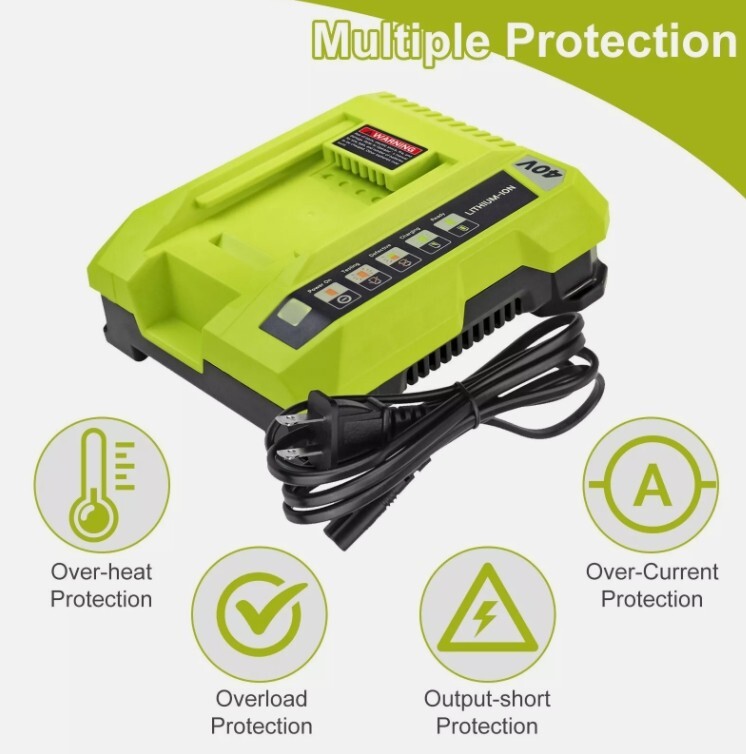 40V OP401 Charger For Ryobi OP4060 40 Volt LI-ION Battery OP40601 OP4050A OP400