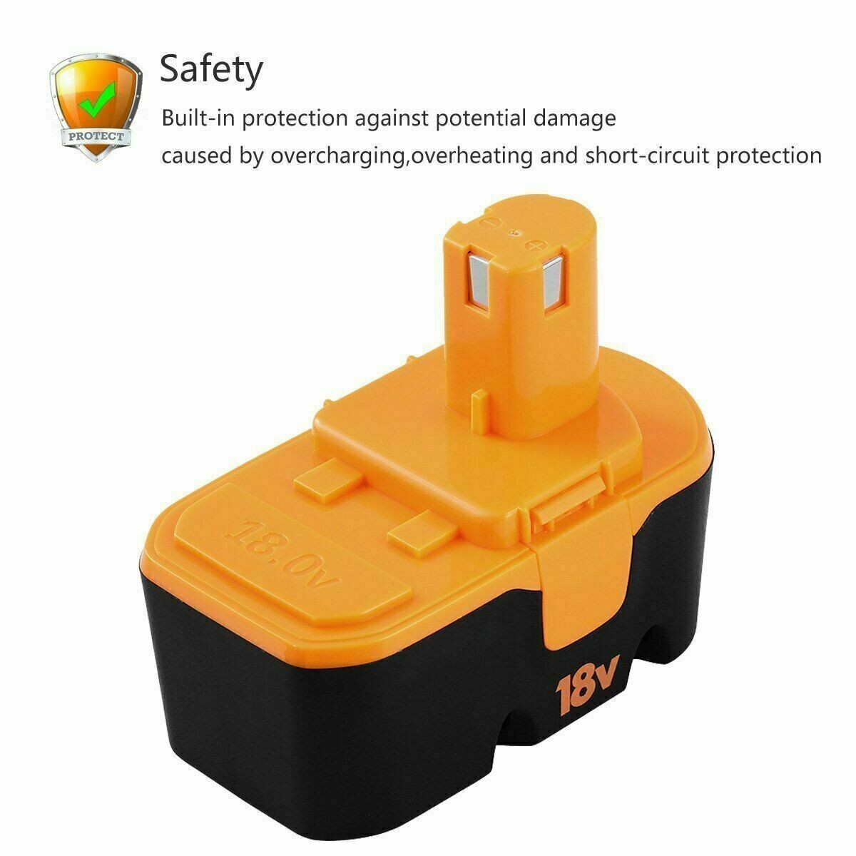 2Pack 18V 4.8Ah Ni-Mh Battery Replace for Ryobi 18Volt 4800mAh 13022 ABP1801 US