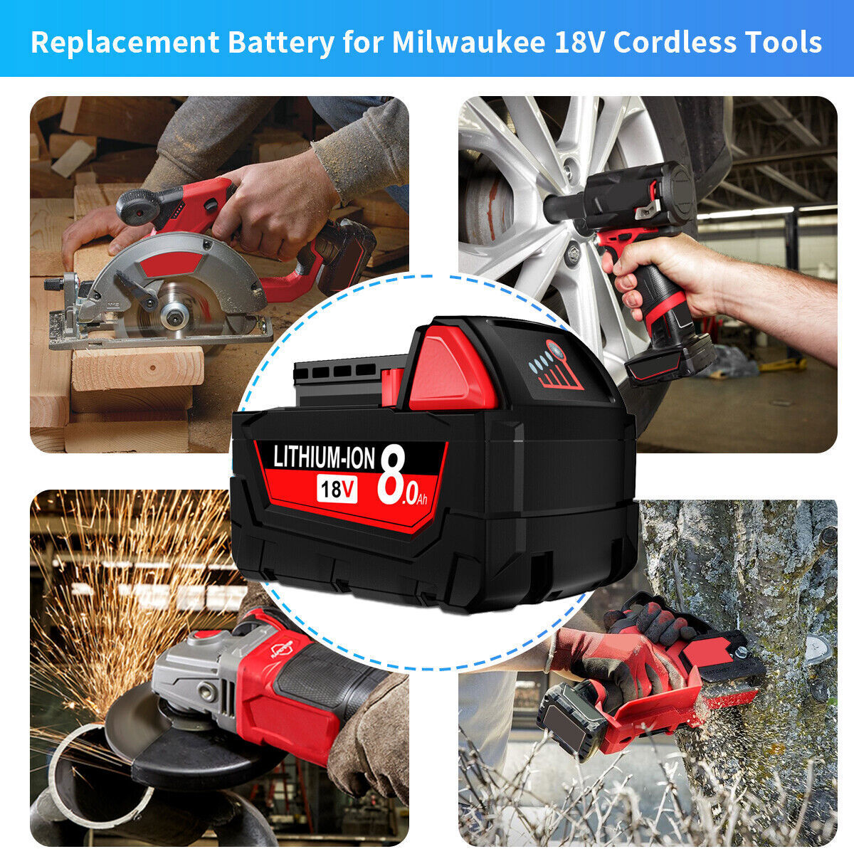 2x 18V 5.0Amp FOR Milwaukee 48-11-1812 M18 FUEL Lithium-Ion High Output Battery
