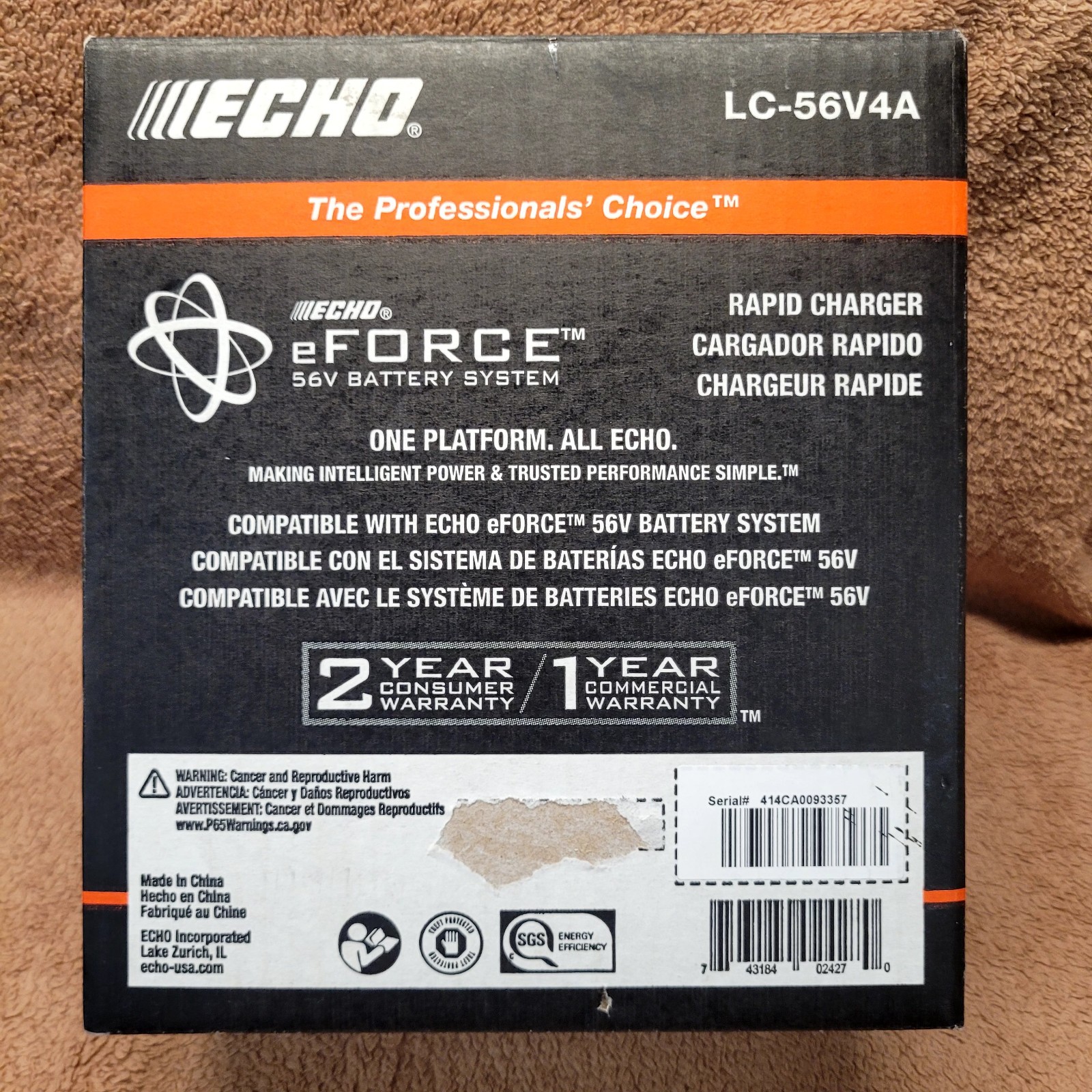 Brand New Echo 2X Battery Charger LC-56V4A Eforce Charger No Battery USA SELLER