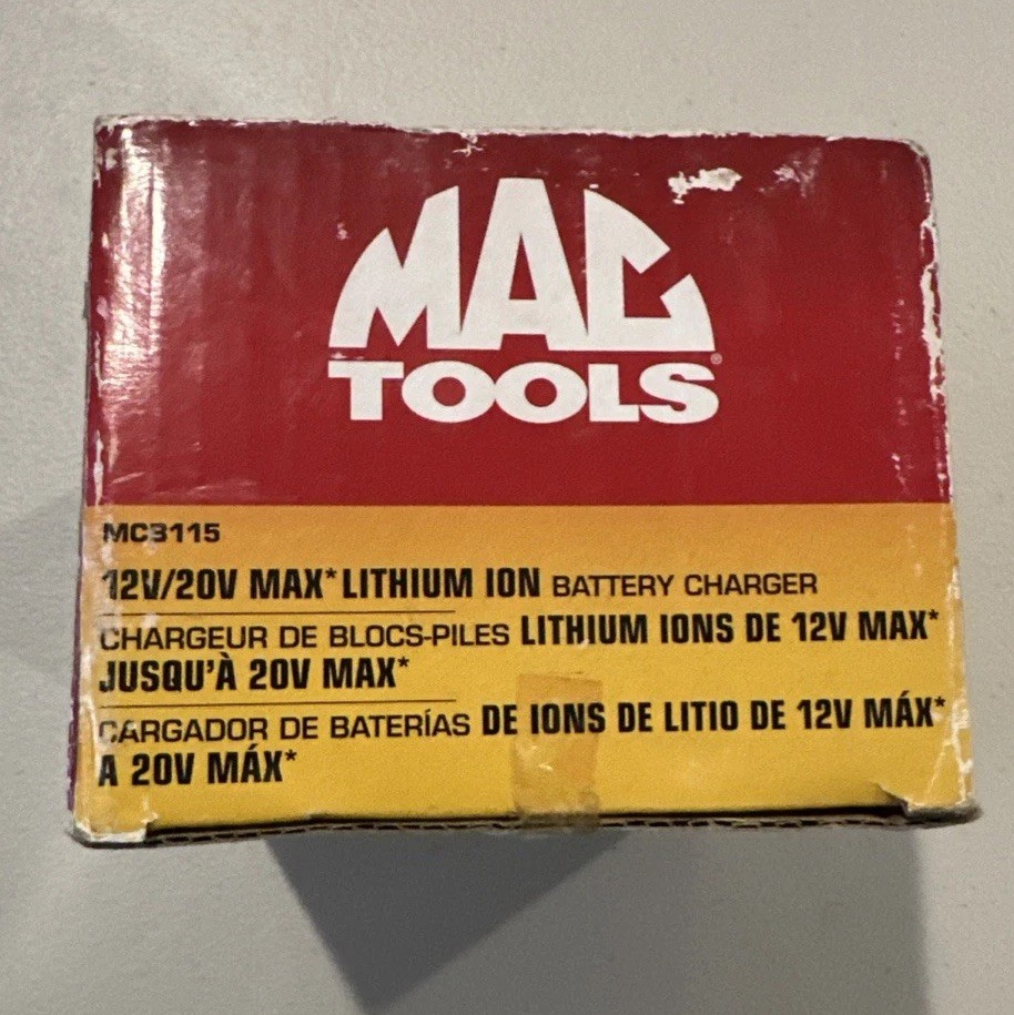 MAC Tools MCB115 12V/20V Lithium ION Battery Charger NOS *Dewalt Compatible*