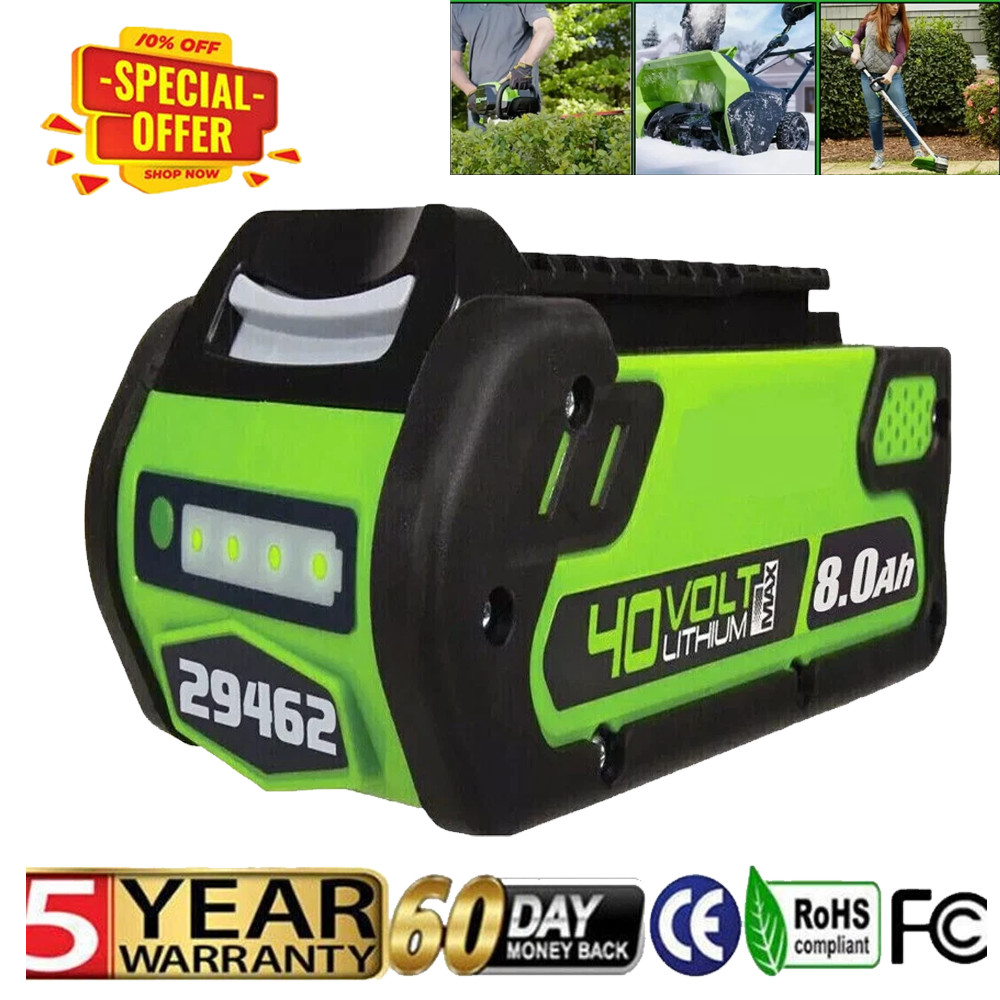 40V For Greenworks G-MAX Lithium Battery 29472,29462,29252,20202 40Volt 8.0Ah✅