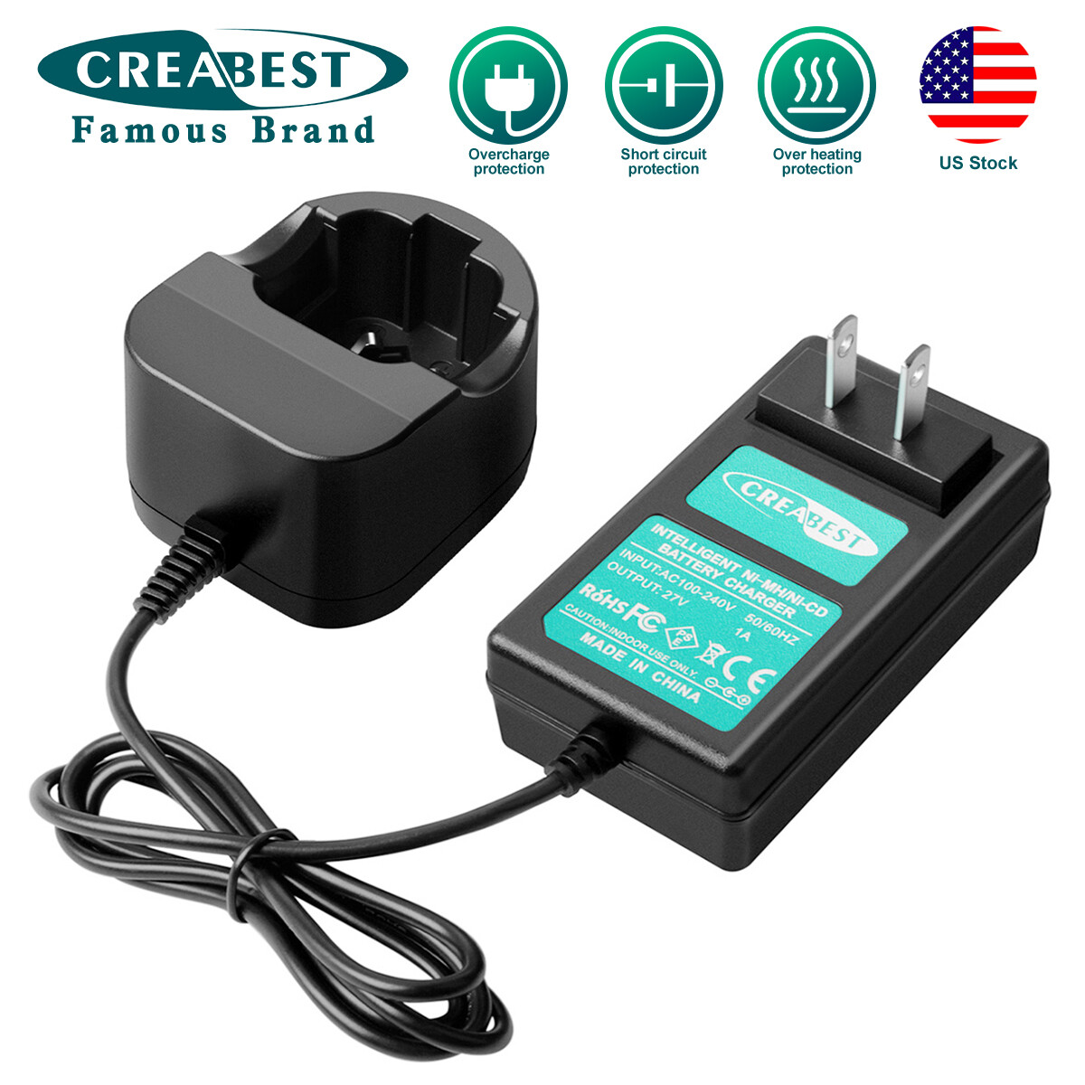 Charger For 4.8V/7.2V Dremel 757-01 7700-01 755-01 750-02 7300-PT Ni-MH Battery