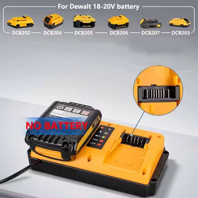 Dual Ports 90W Fast Charger for DeWalt 12V-20V MAX Lithium Battery DCB203 DCB204