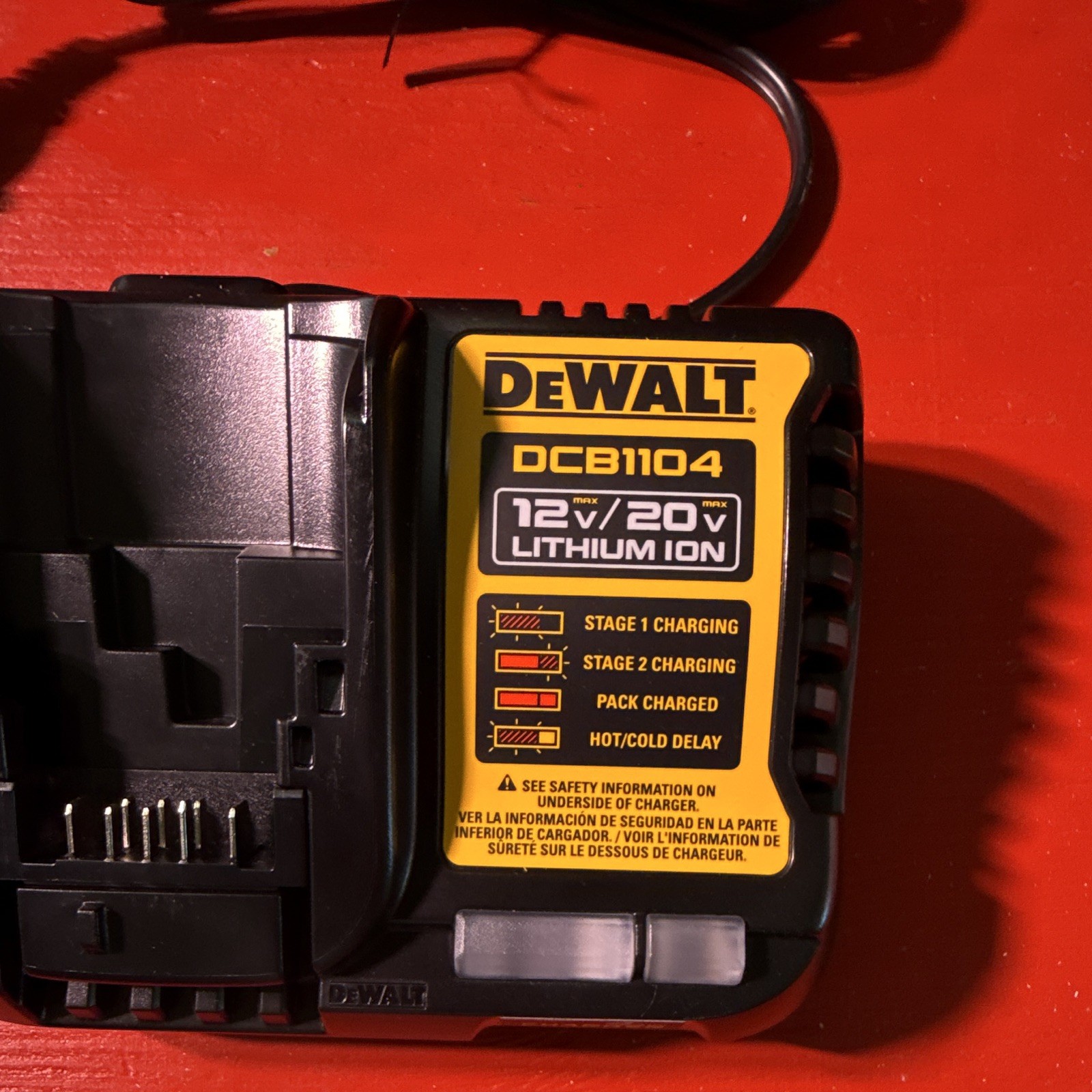 DEWALT DCB1104 12V/20V MAX Lithium-Ion Battery Charger Black w/ Power Cord