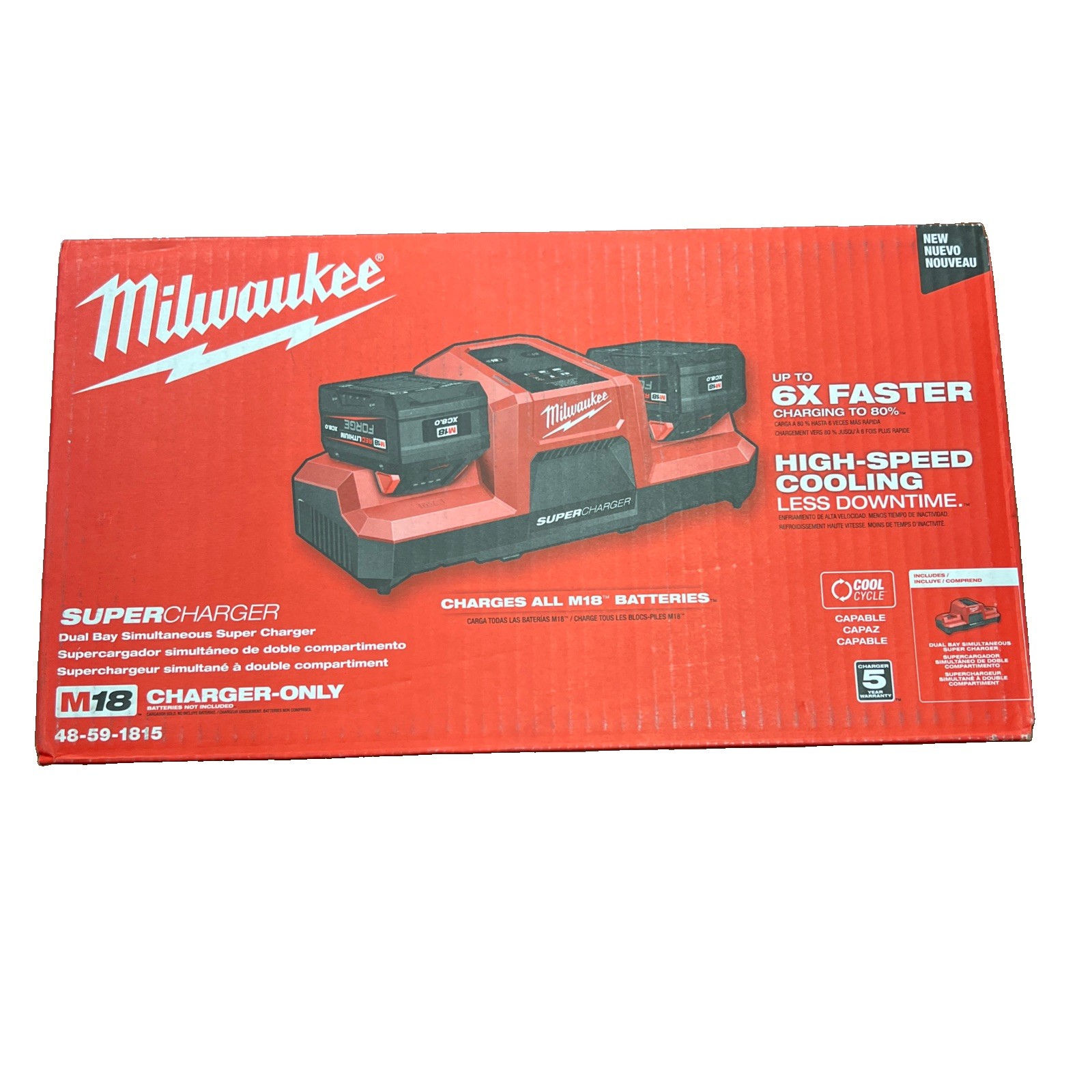 Milwaukee Tool 48-59-1815 M18 Dual Bay Simultaneous Super Charger – NEW SEALED