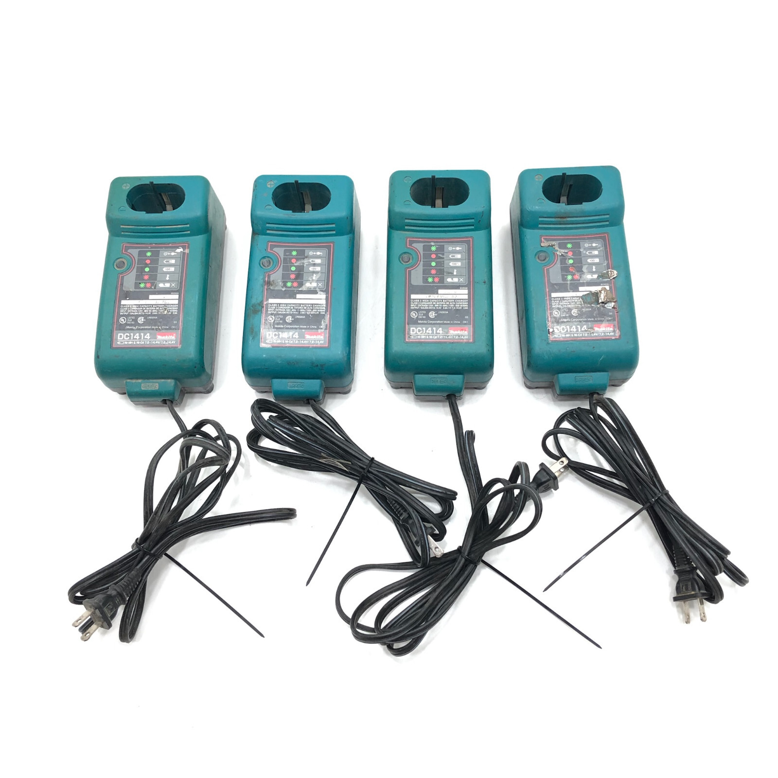 Lot (4) Makita Ni-MH Ni-Cd Battery Pod Charger 7.2v-14.4v Capacity DC1414